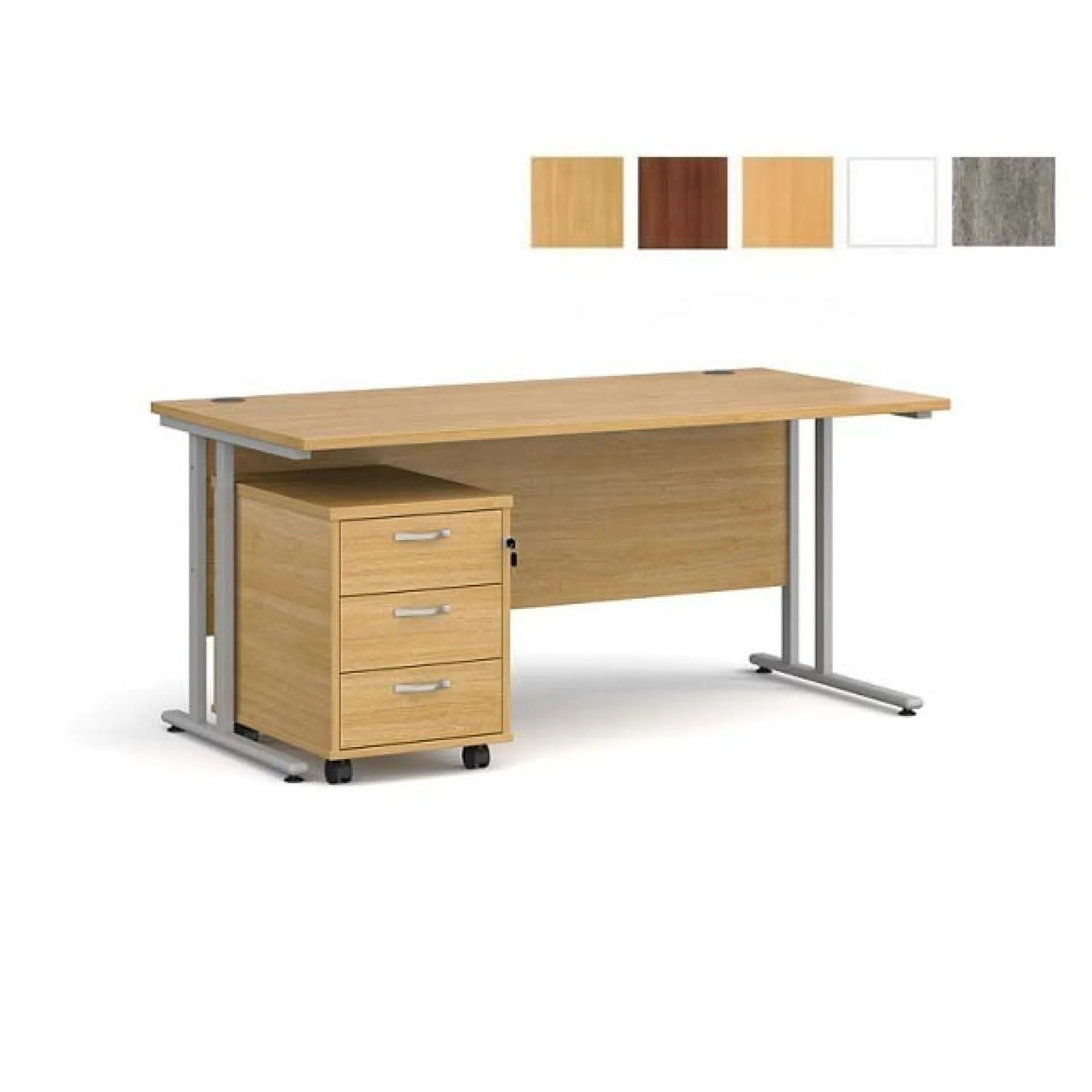 LOF Direct Dams Rectangular desk and pedestal bundle sbs316 with colour chips copy