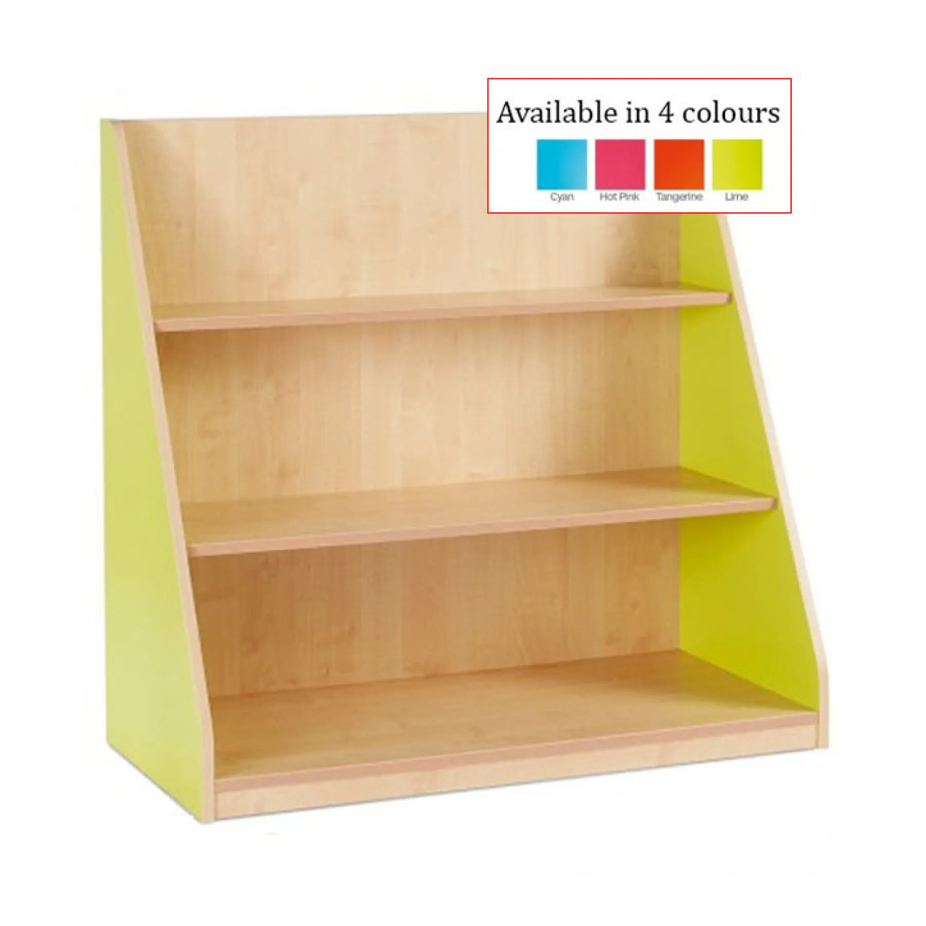 LOF Direct Monarch Single sided library unit with 2 fixed shelves LIME front page