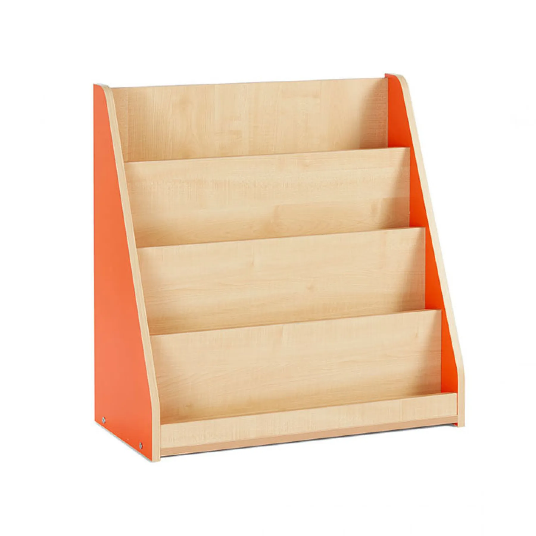 LOF Direct Monarch Single Sided Library Unit with 4 Tiered Fixed shelves ORANGE