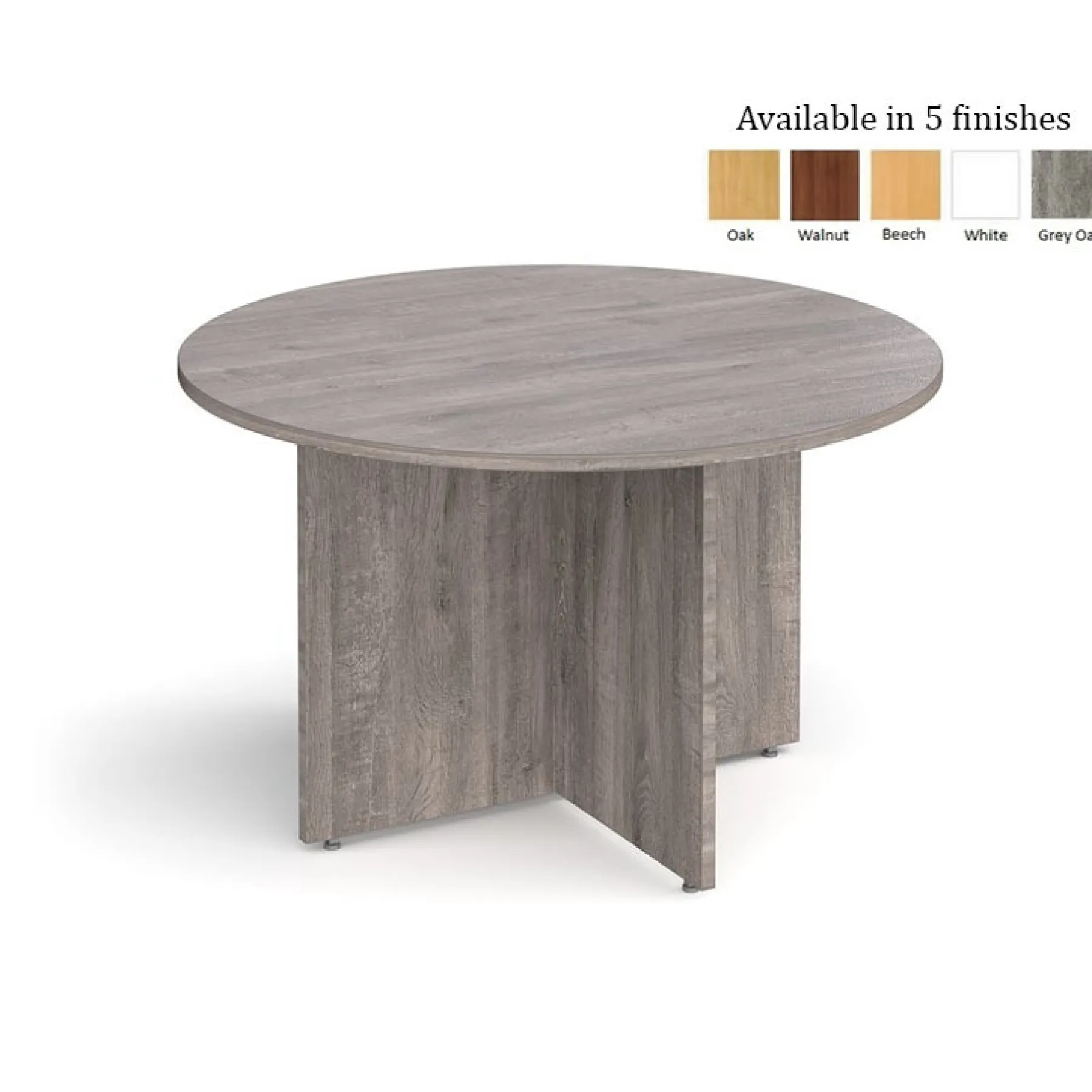 LOF Direct Dams circular meeting table Grey Oak front picture