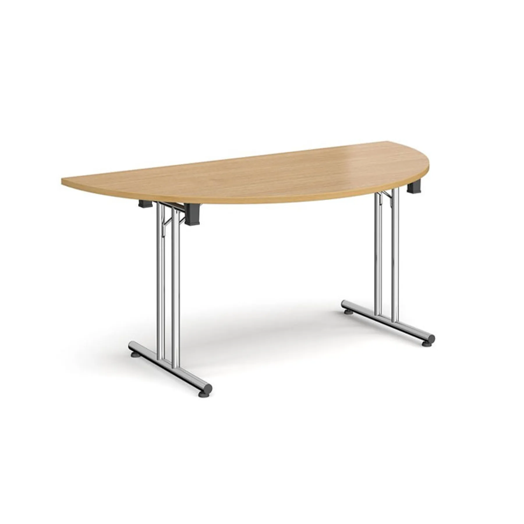 LOF Direct Dams Semi circle straight folding leg meeting table OAK CHROME