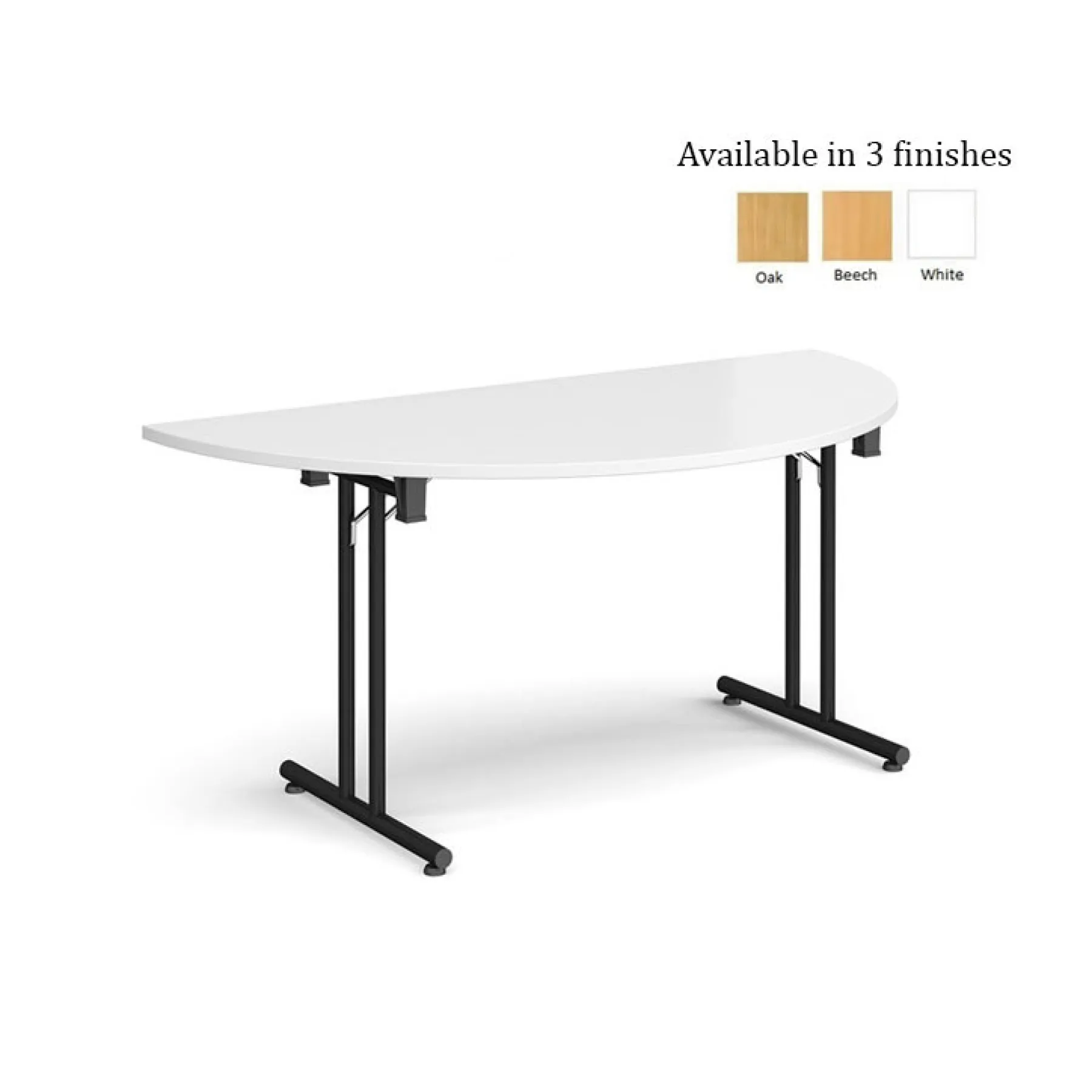 LOF Direct Dams Semi circle straight folding leg meeting table White BLK front picture