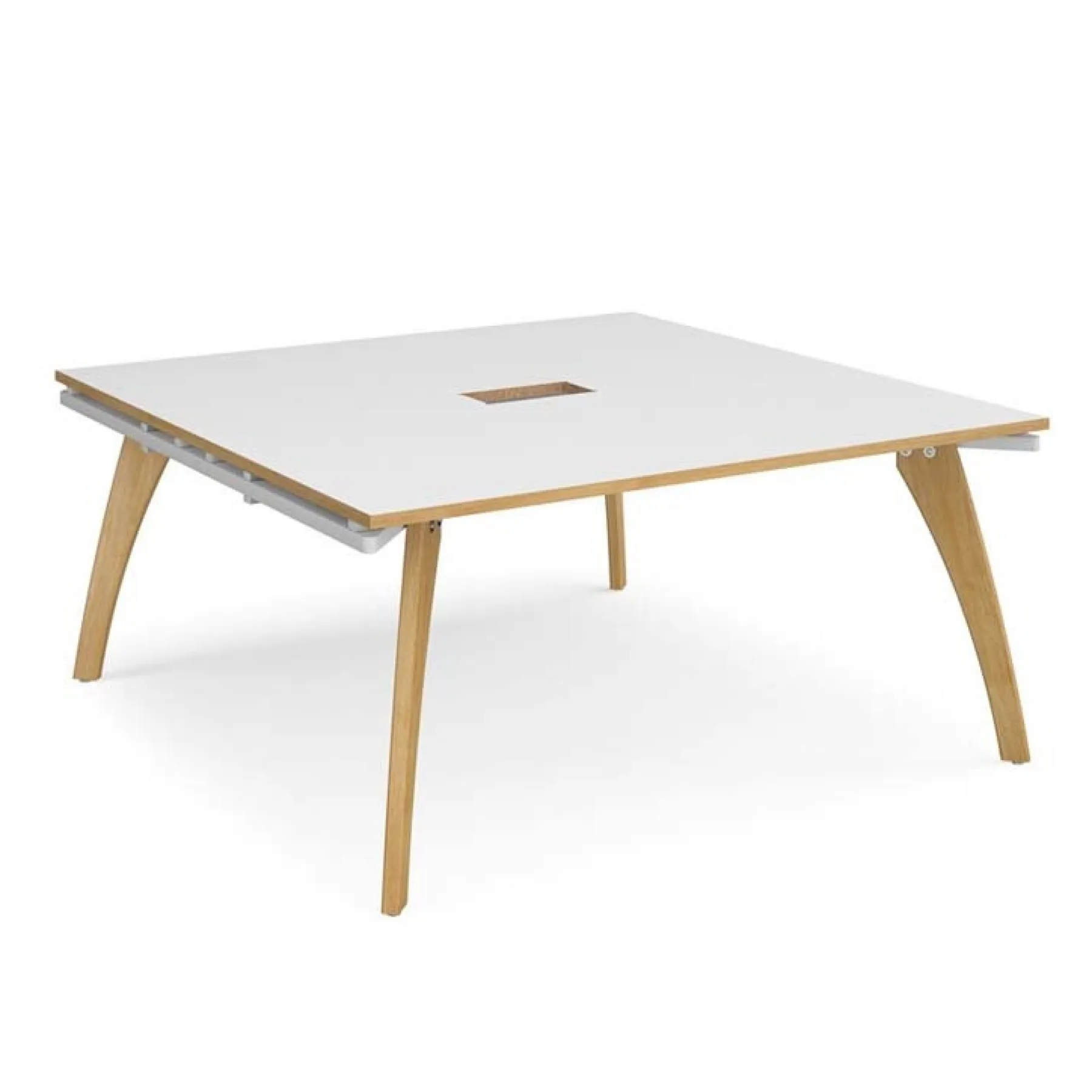 LOF Direct Dams Fuze Square boardroom table WHITE OAK EDGE