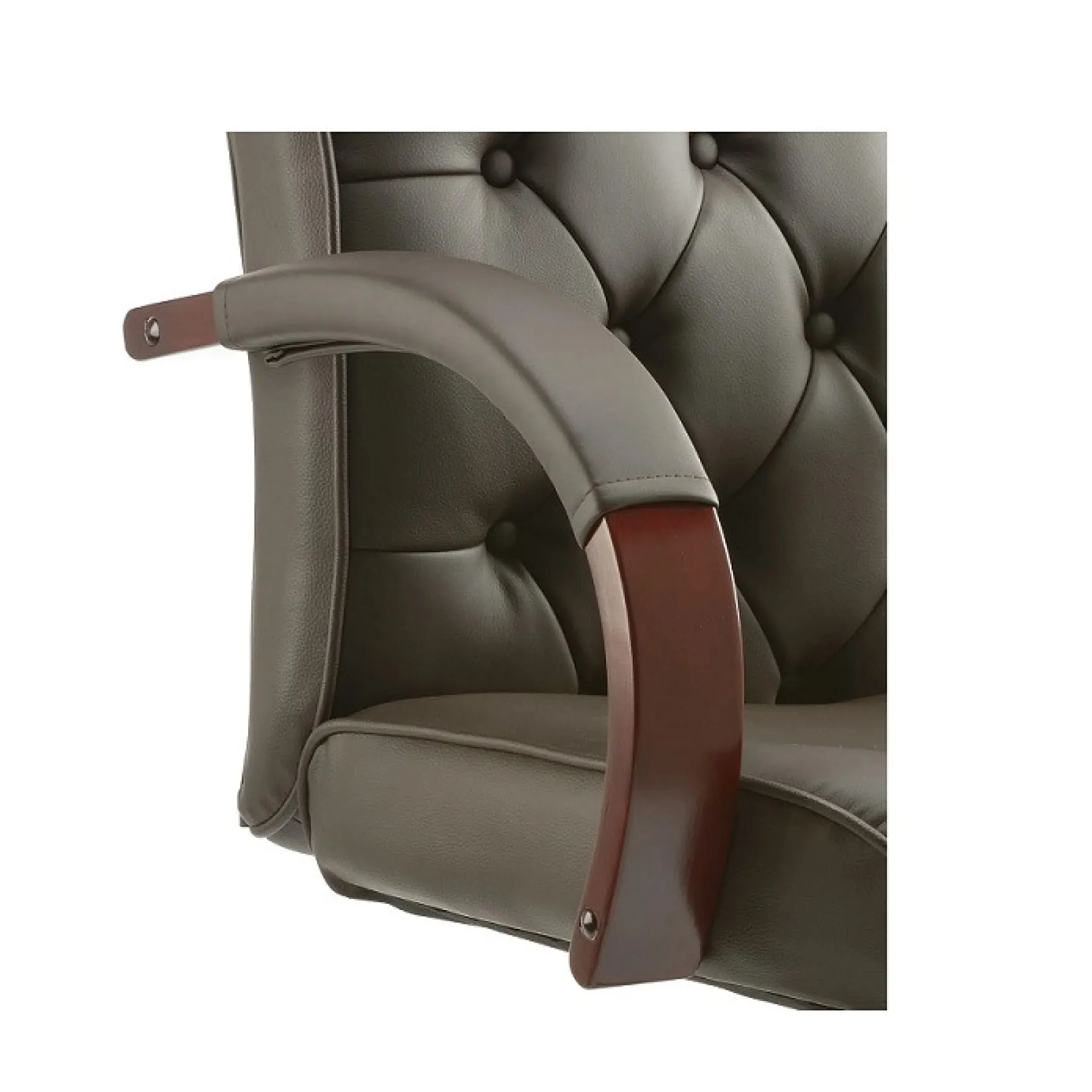 LOF Direct Chesterfield Executive Chair Dynamic Wooden Arm Detail