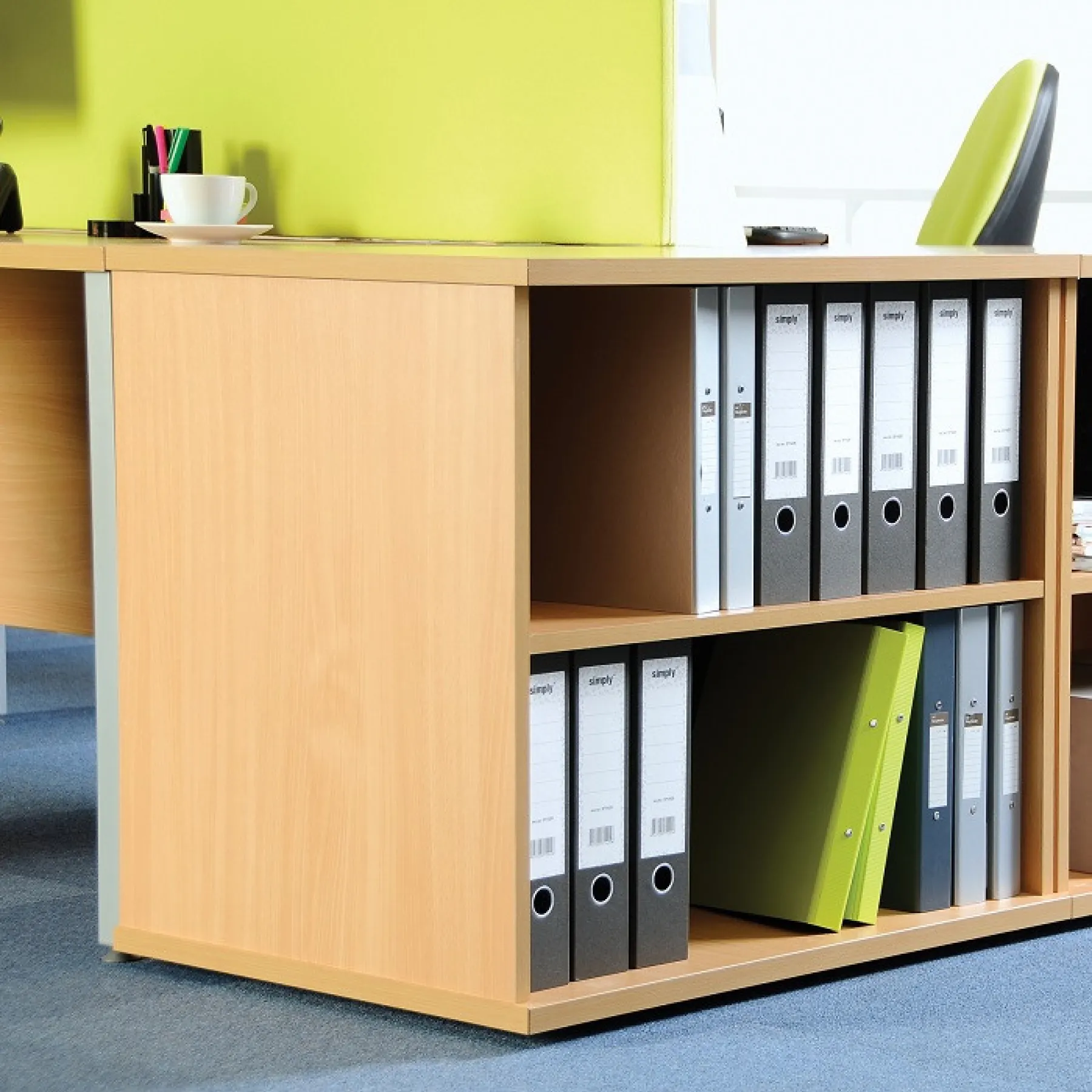 LOF Direct Dams Universal Desk End Storage Oak DHBC O and DHCC O ROOMSET