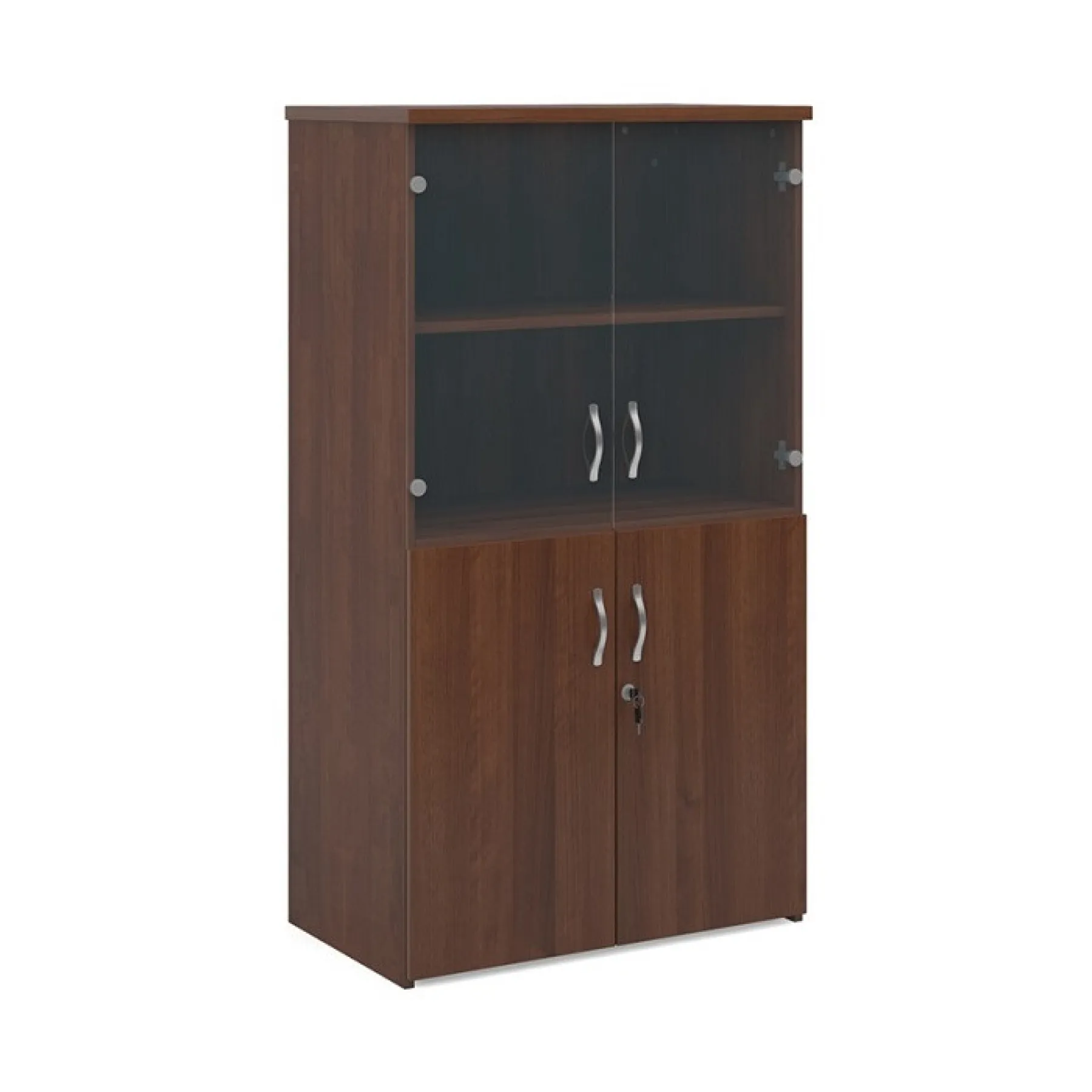 LOF Direct Dams Glazed Combination Cupboard R1440 COM Walnut