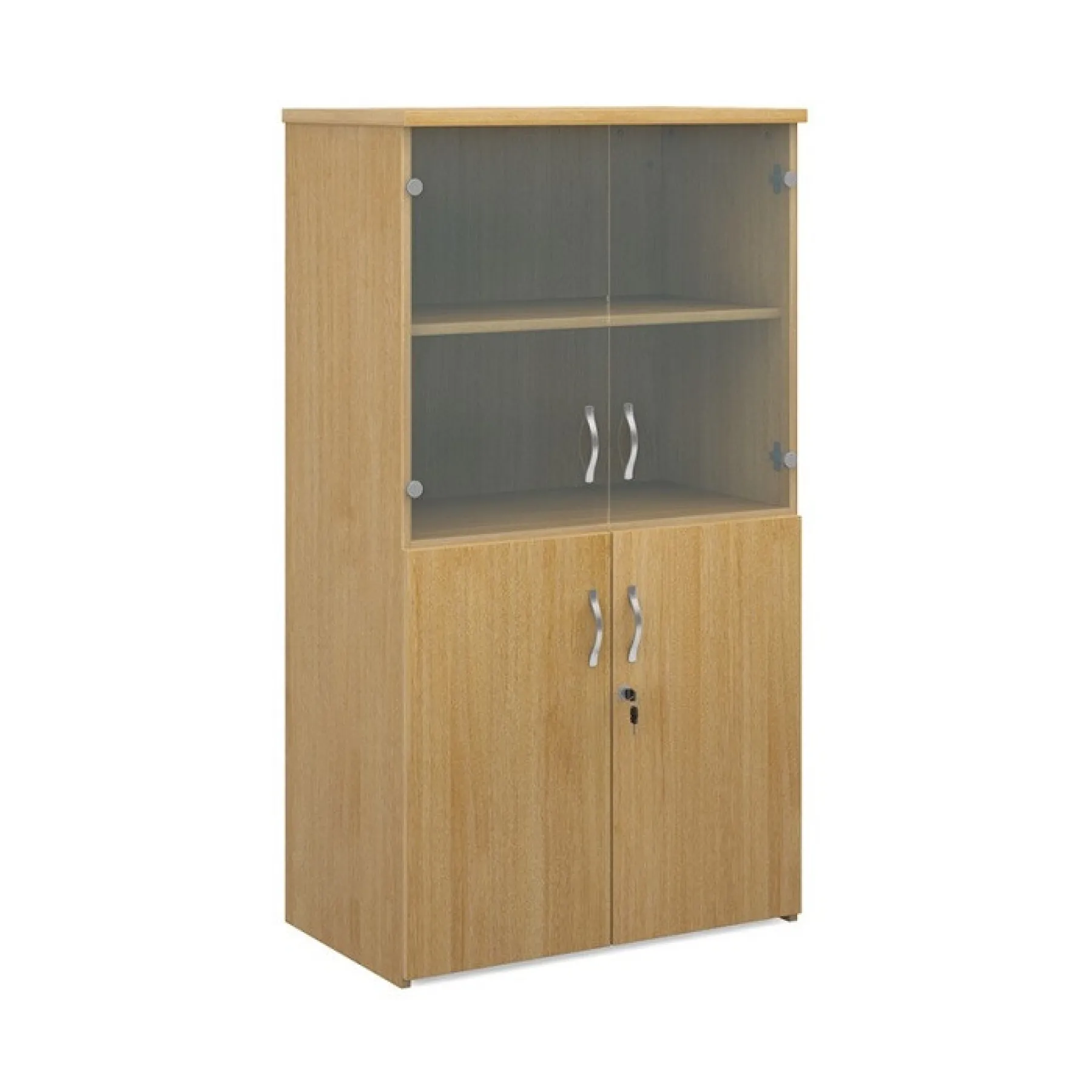 LOF Direct Dams Glazed Combination Cupboard R1440 COM Oak