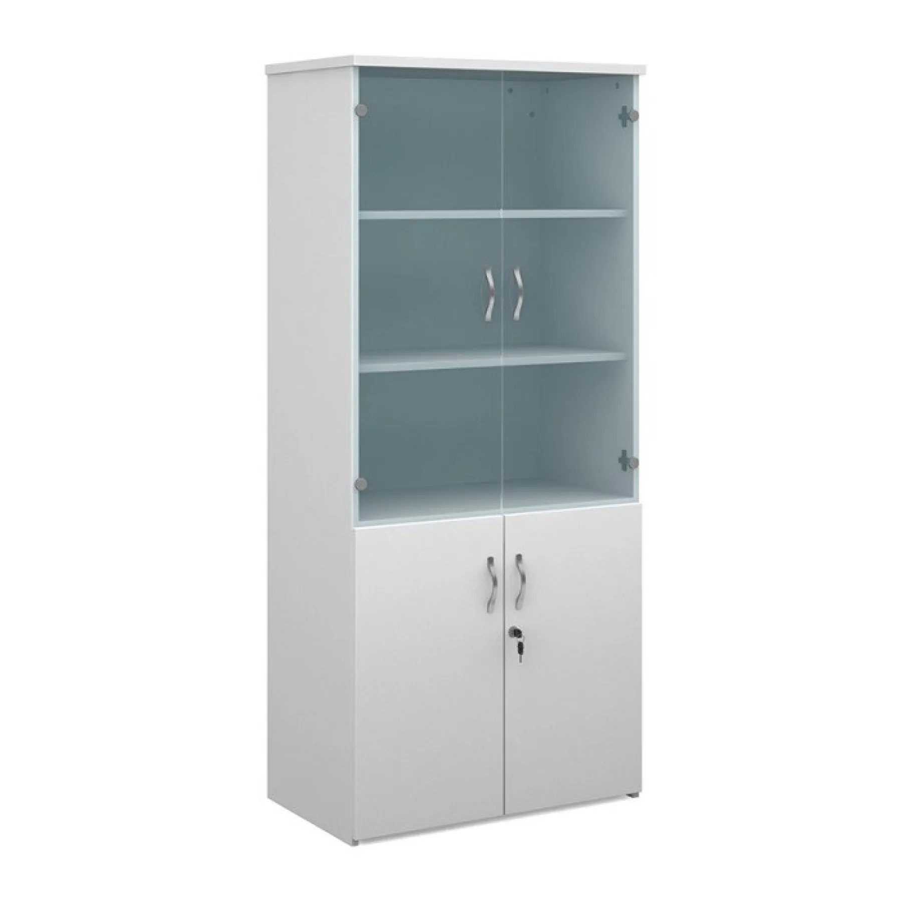 LOF Direct Dams Glazed Combination Cupboard R1790 COM White