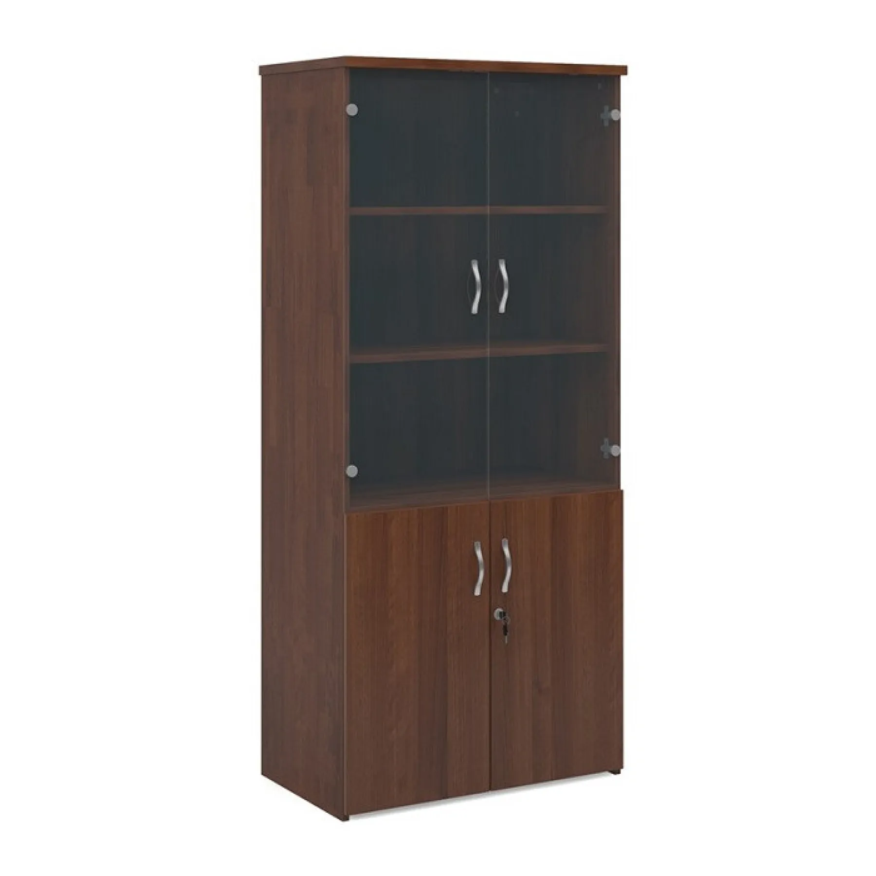 LOF Direct Dams Glazed Combination Cupboard R1790 COM Walnut