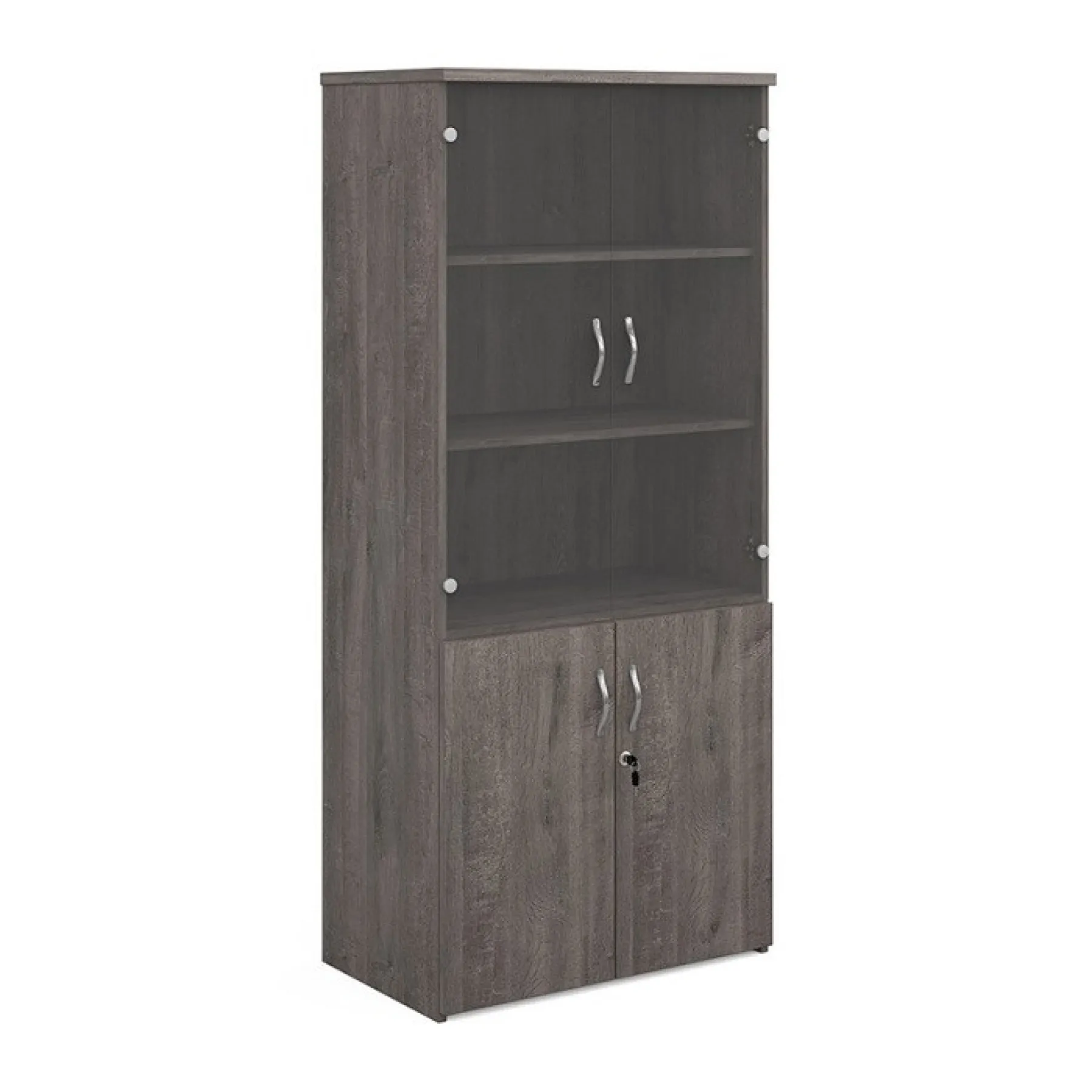 LOF Direct Dams Glazed Combination Cupboard R1790 COM Grey Oak