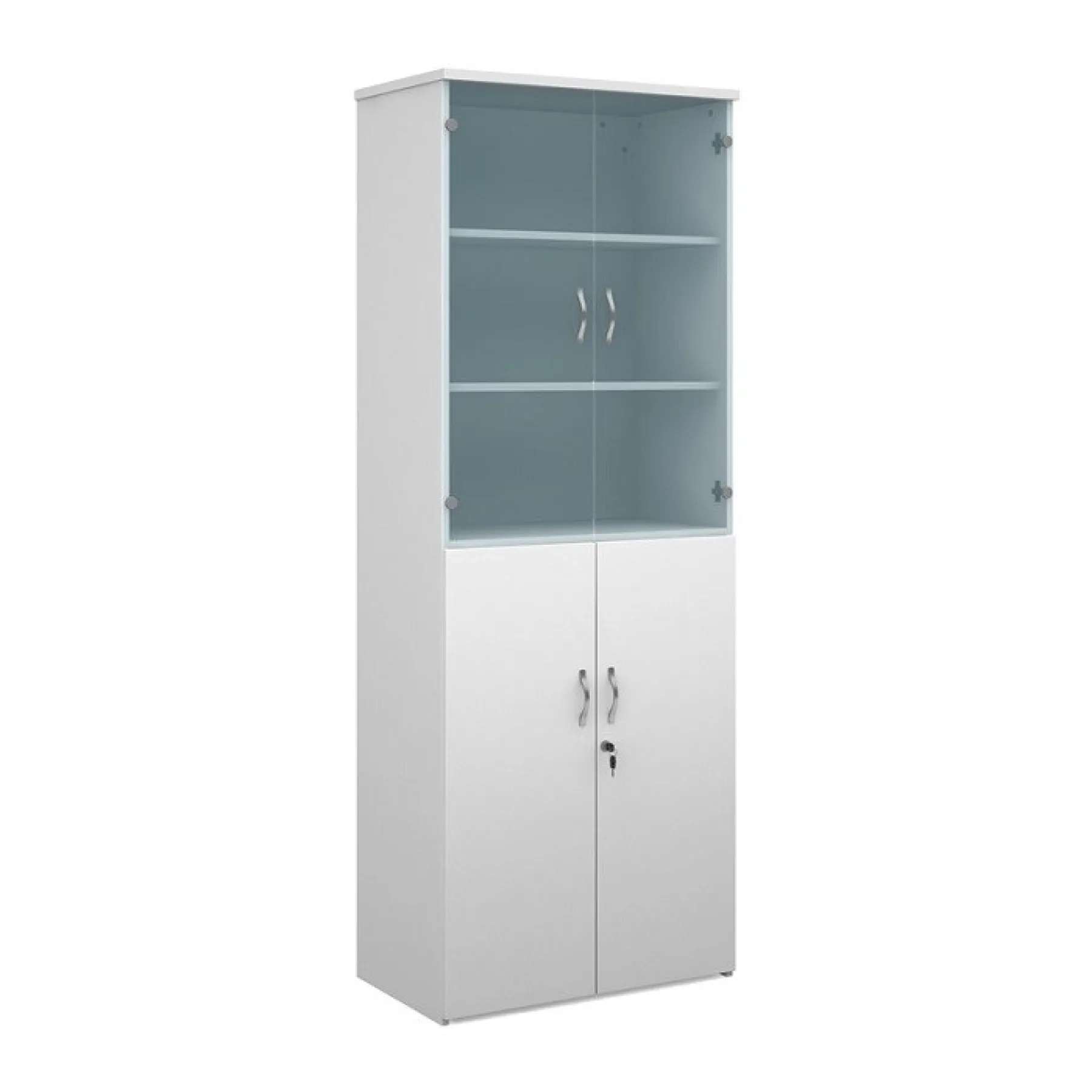 LOF Direct Dams Glazed Combination Cupboard R2140 COM White