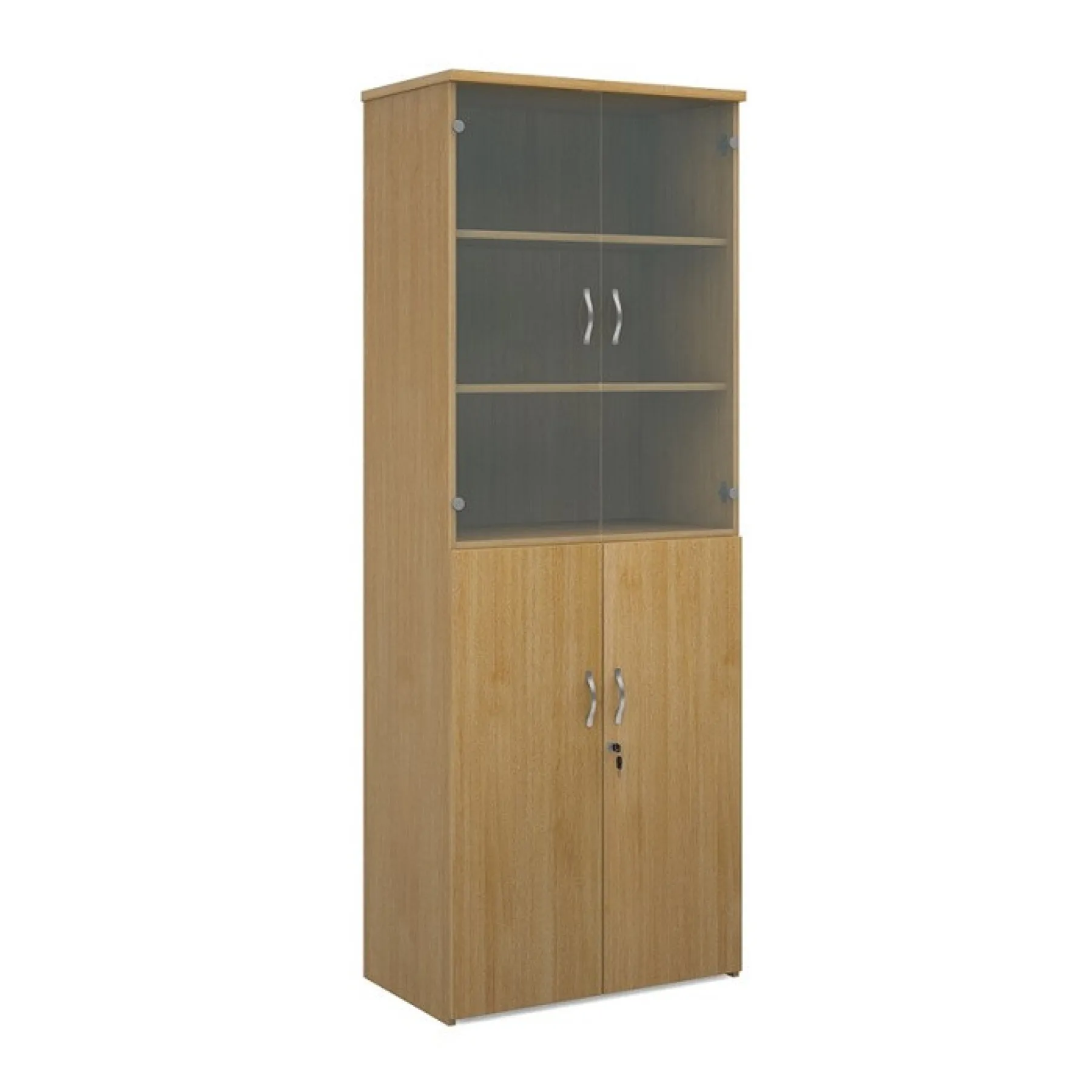 LOF Direct Dams Glazed Combination Cupboard R2140 COM Oak