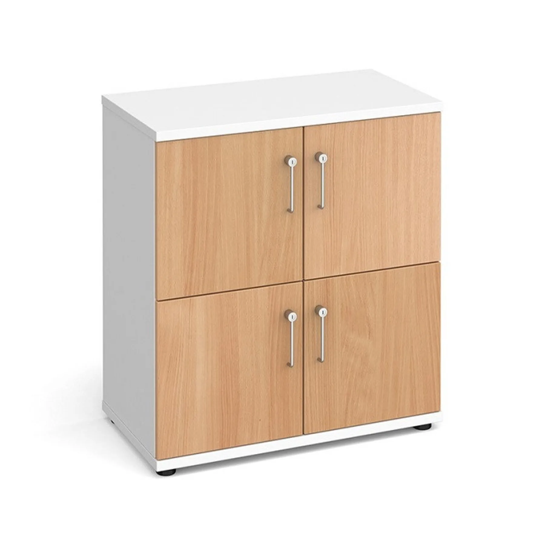 LOF Direct Dams 4 Door Wooden Lockers LCK4 D Beech White Blank