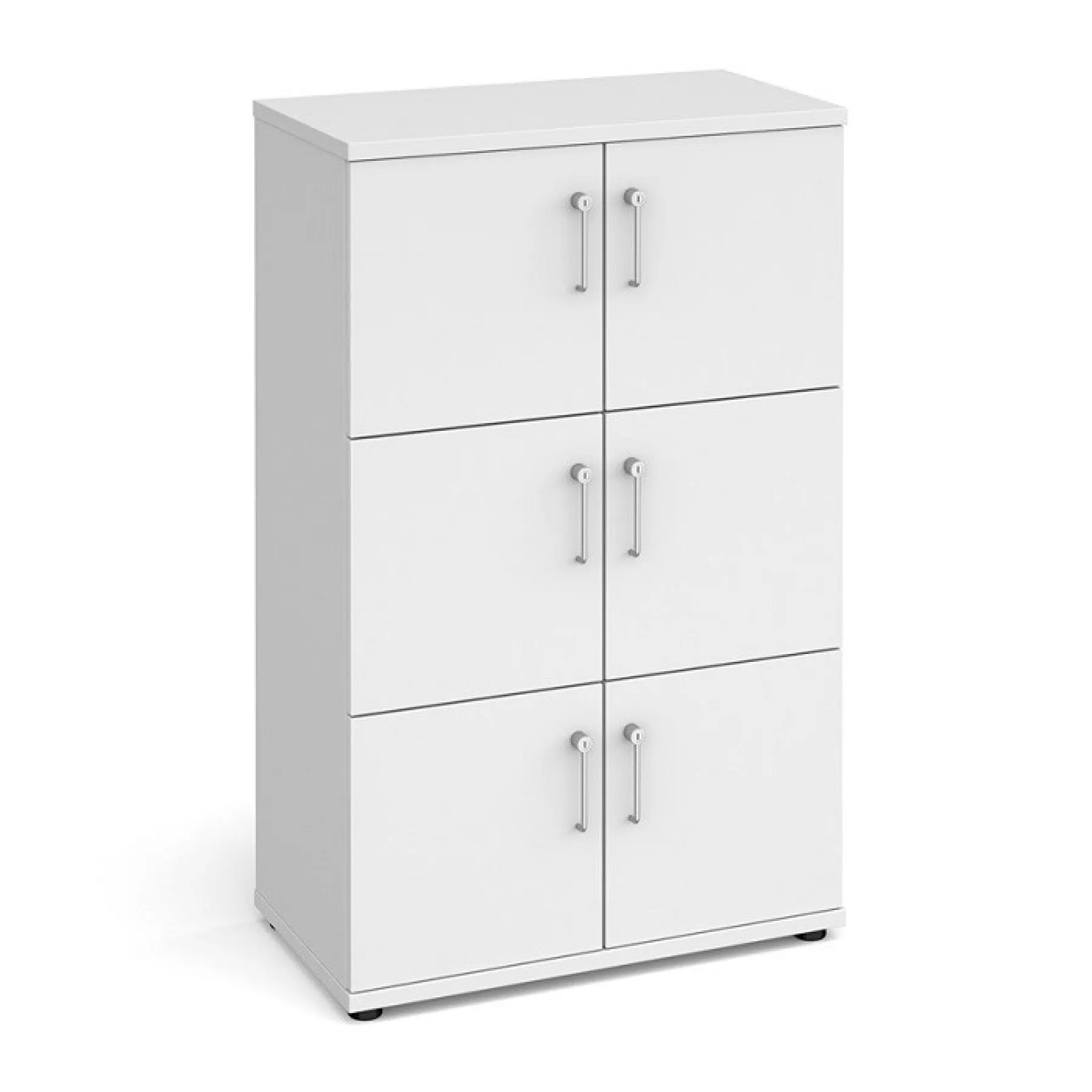 LOF Direct Dams 6 Door Wooden Lockers LCK6 D White