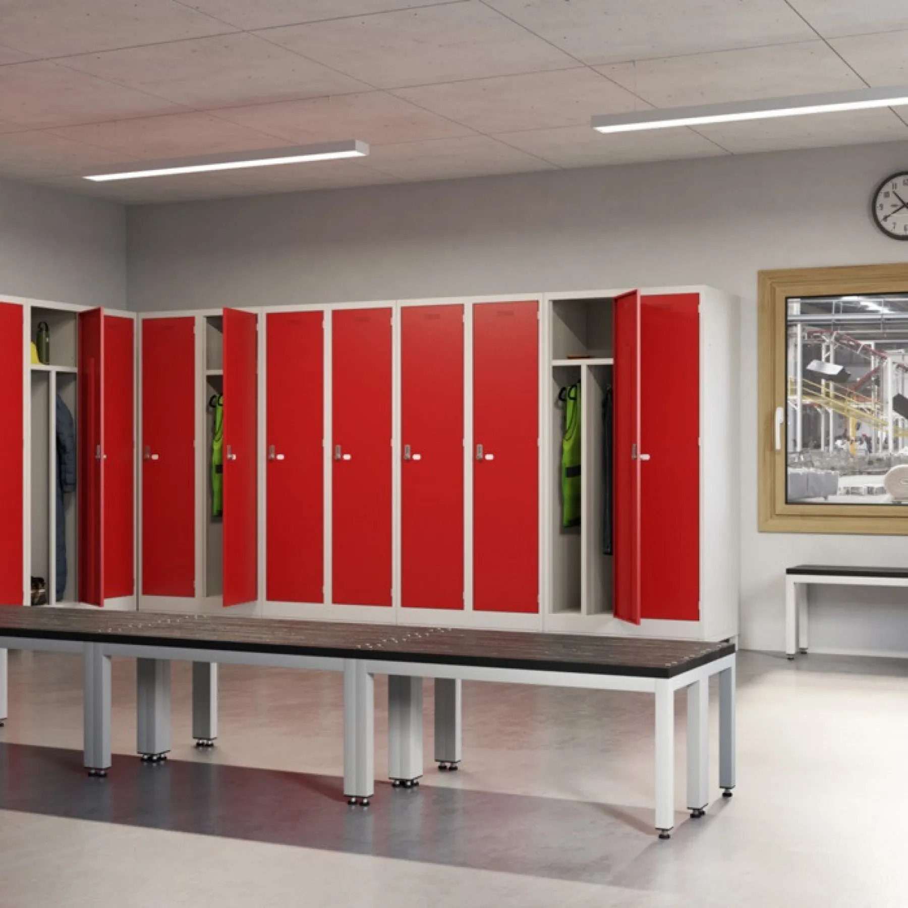 LOF Direct Bisley Workwear Combi Locker Red Location