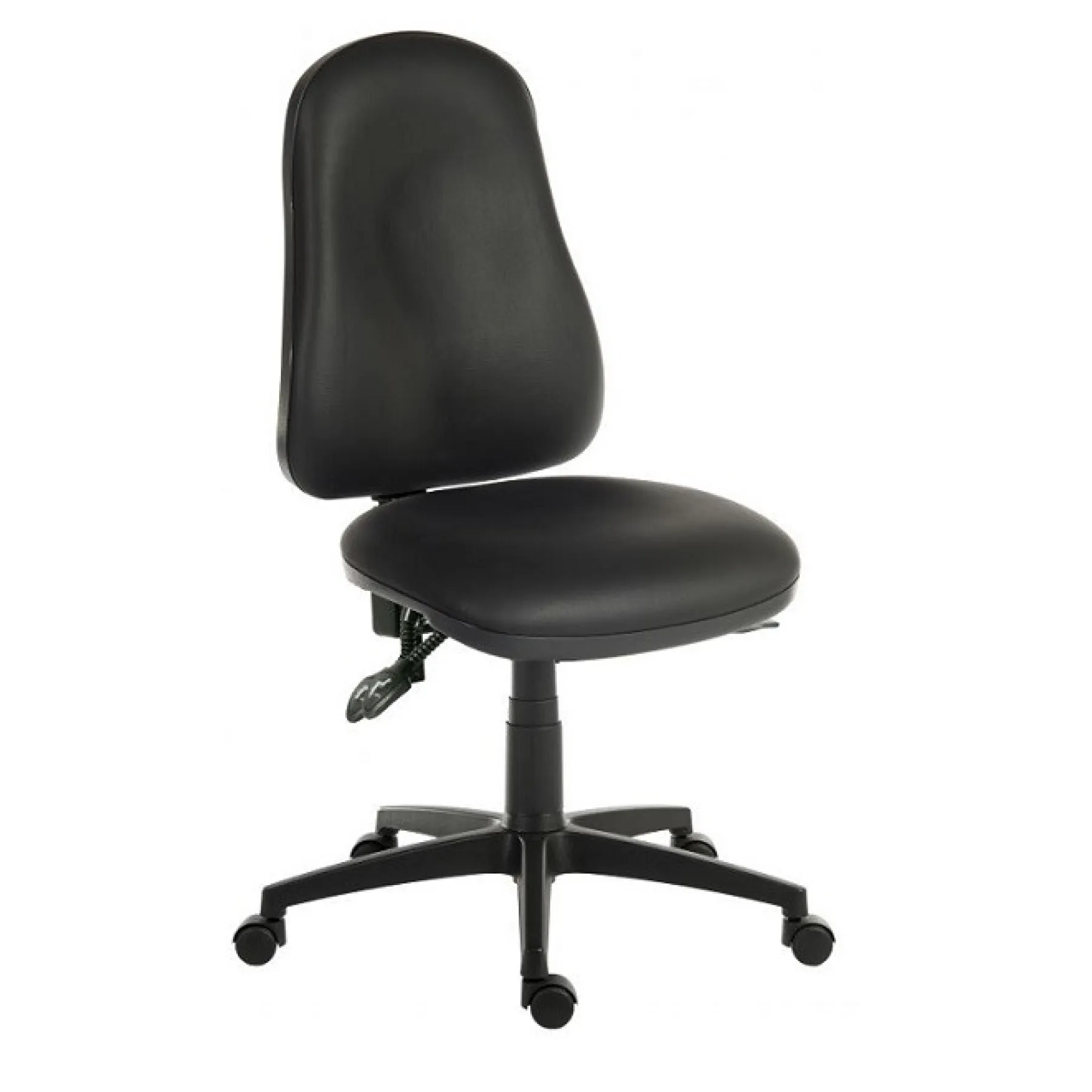 LOF Direct Teknik Ergo Comfort PU Office Chair 9500 PU Black No Arms Angle