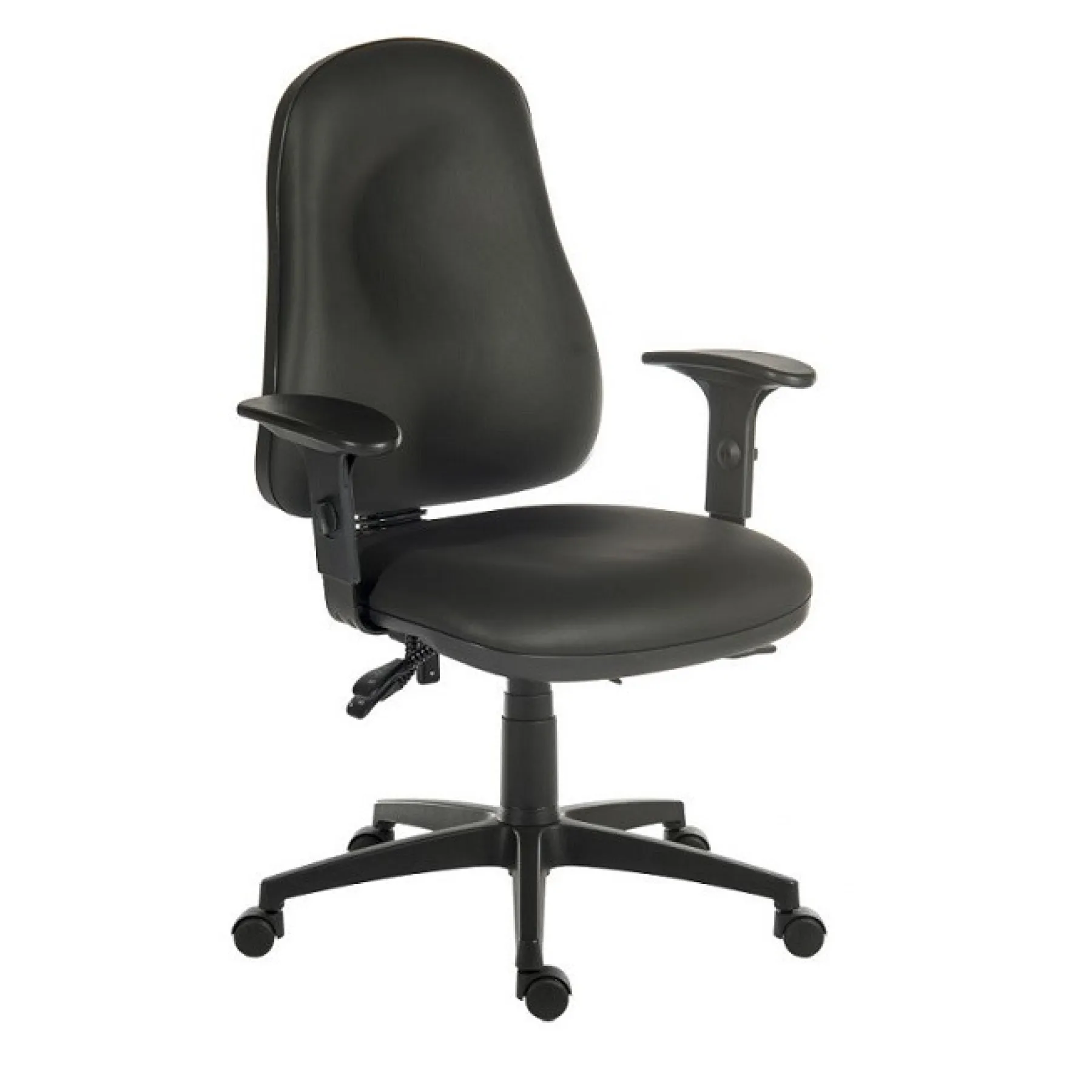 LOF Direct Teknik Ergo Comfort PU Office Chair 9500 PU Black With Arms Angle