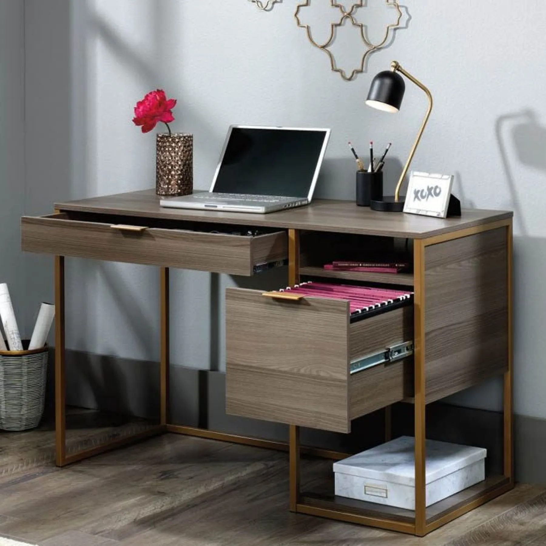 LOF Direct Teknik Lux Desk drawers open