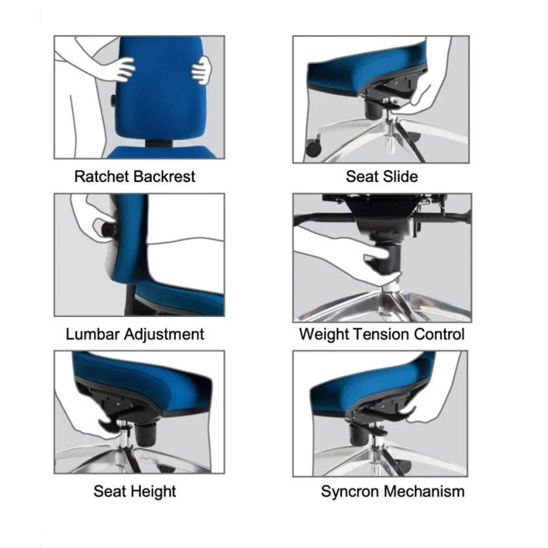 LOF Direct Teknik Ergo Plus Office Chair 9600 R510 Adjustments