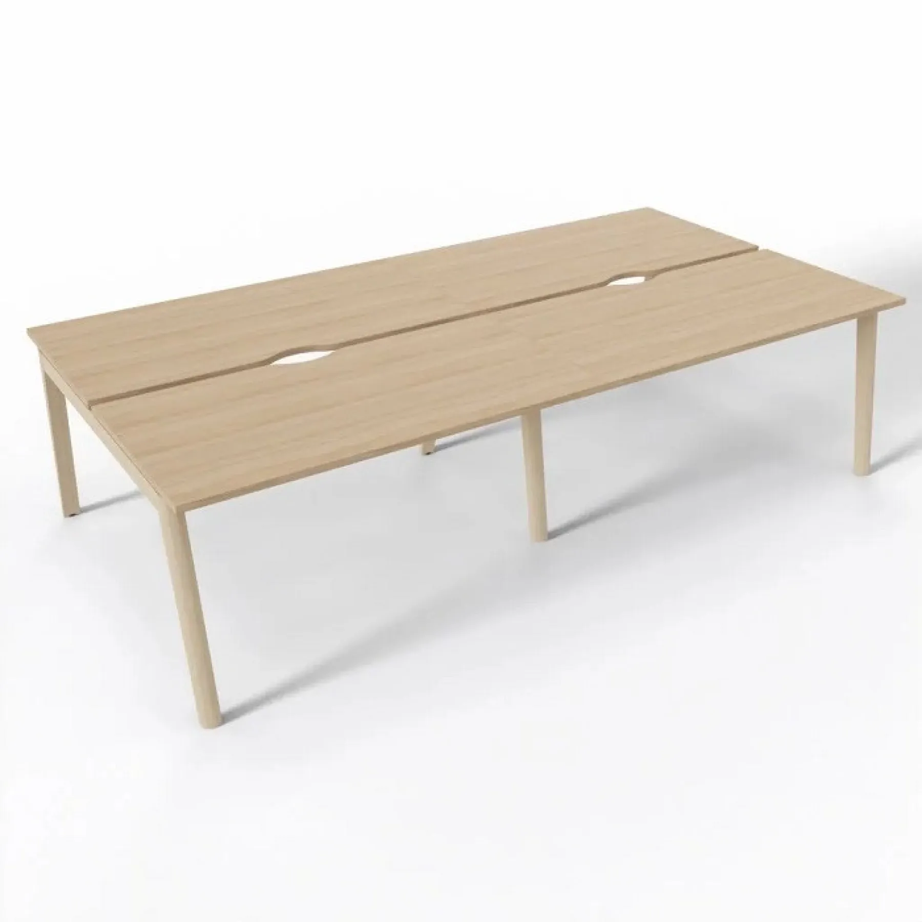 LOF Direct Nova Wood 4 Person Bench Desk Amber Oak