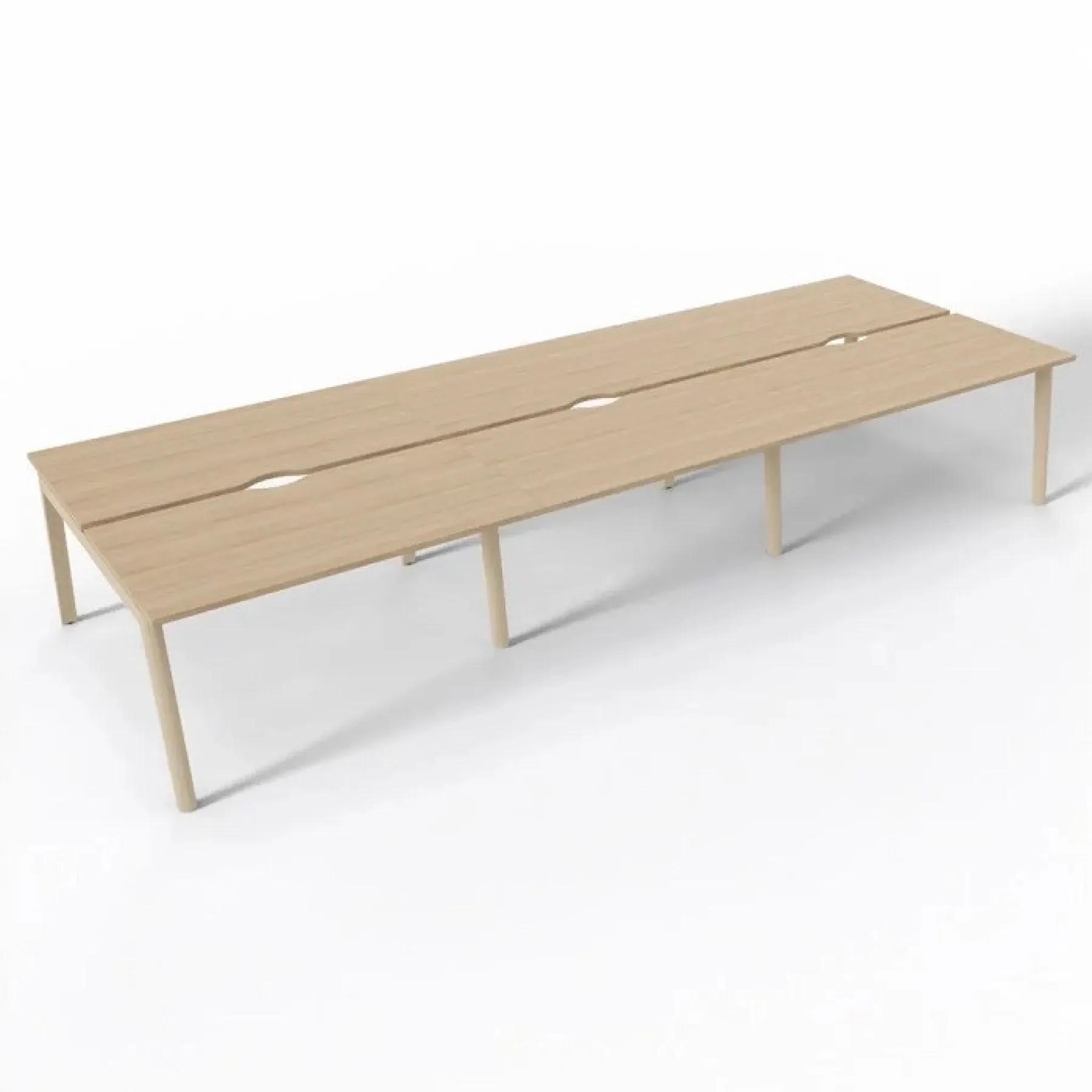 LOF Direct Nova Wood 6 Person Bench Desk Amber Oak