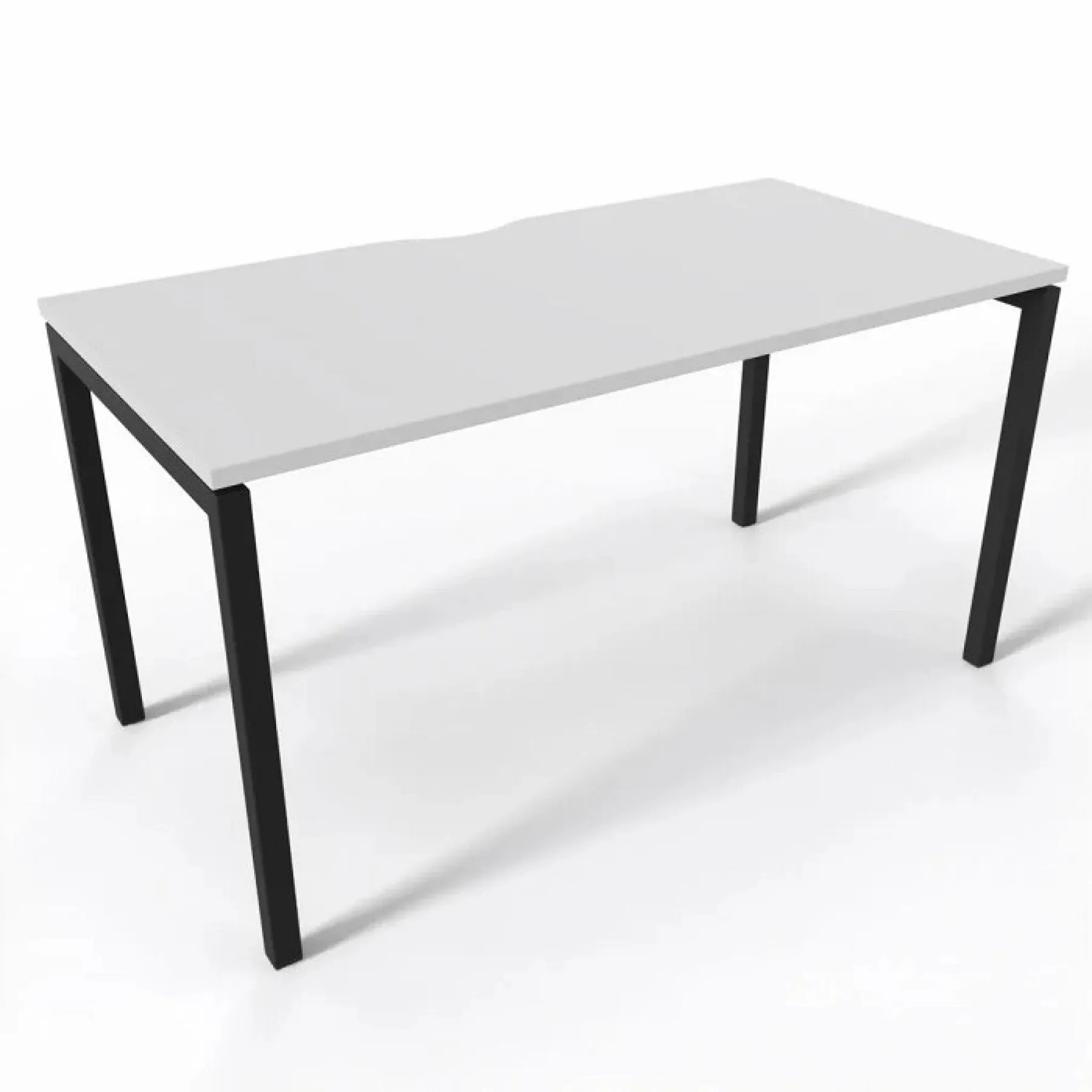 LOF Direct Nova U Leg Single Desk White Top Black Frame