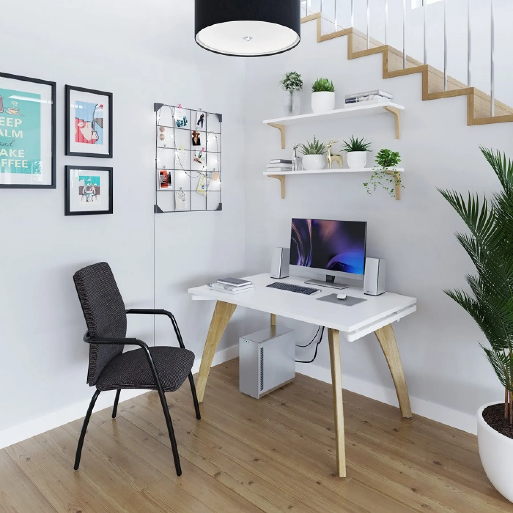 LOF Direct Fuze Bench Desk Single Desk FZ128 White Home Office