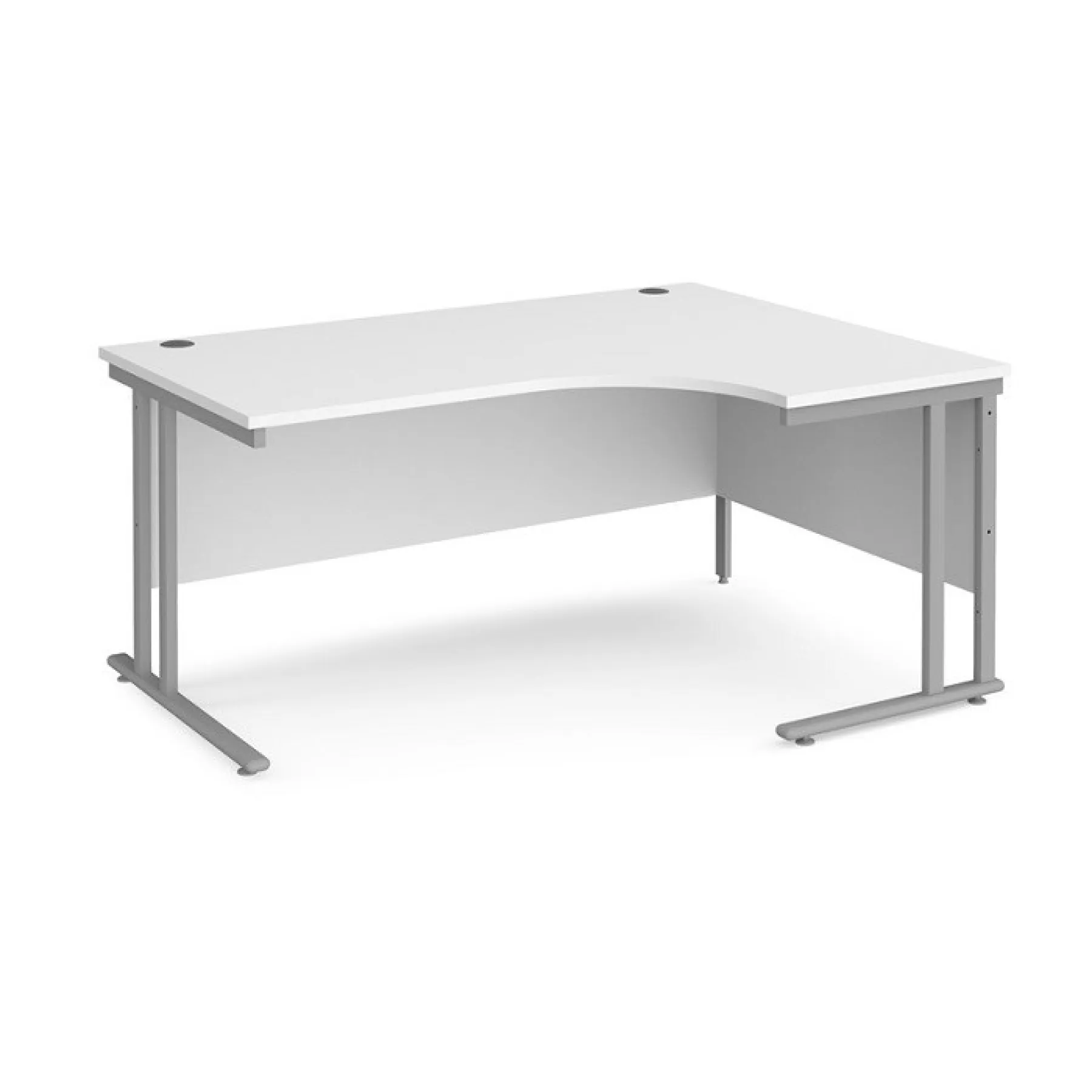 LOF Direct Maestro 25 Corner Desk Silver Frame White