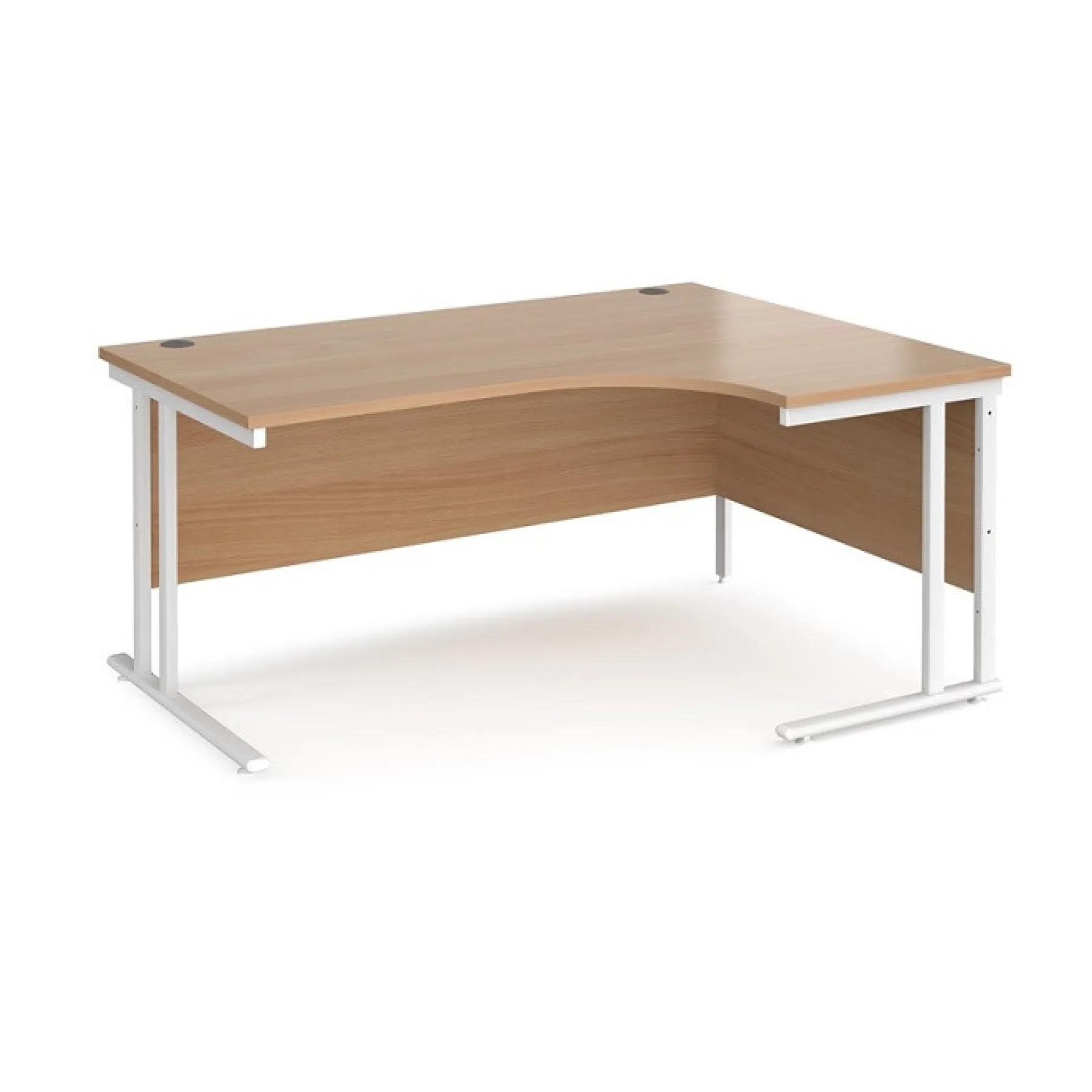LOF Direct Maestro 25 Corner Desk White Frame Beech