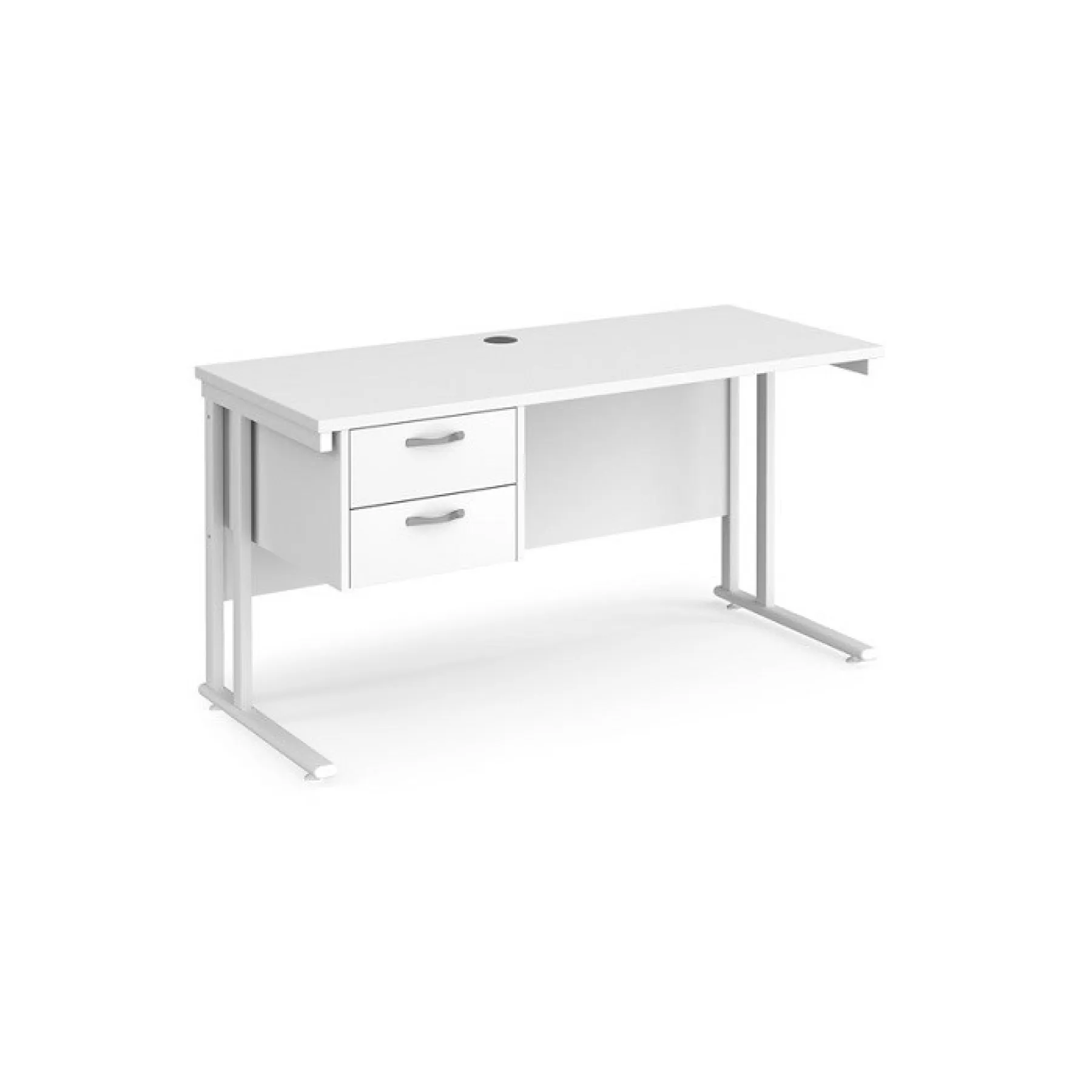 LOF Direct Maestro 25 Shallow Desk With Drawers White