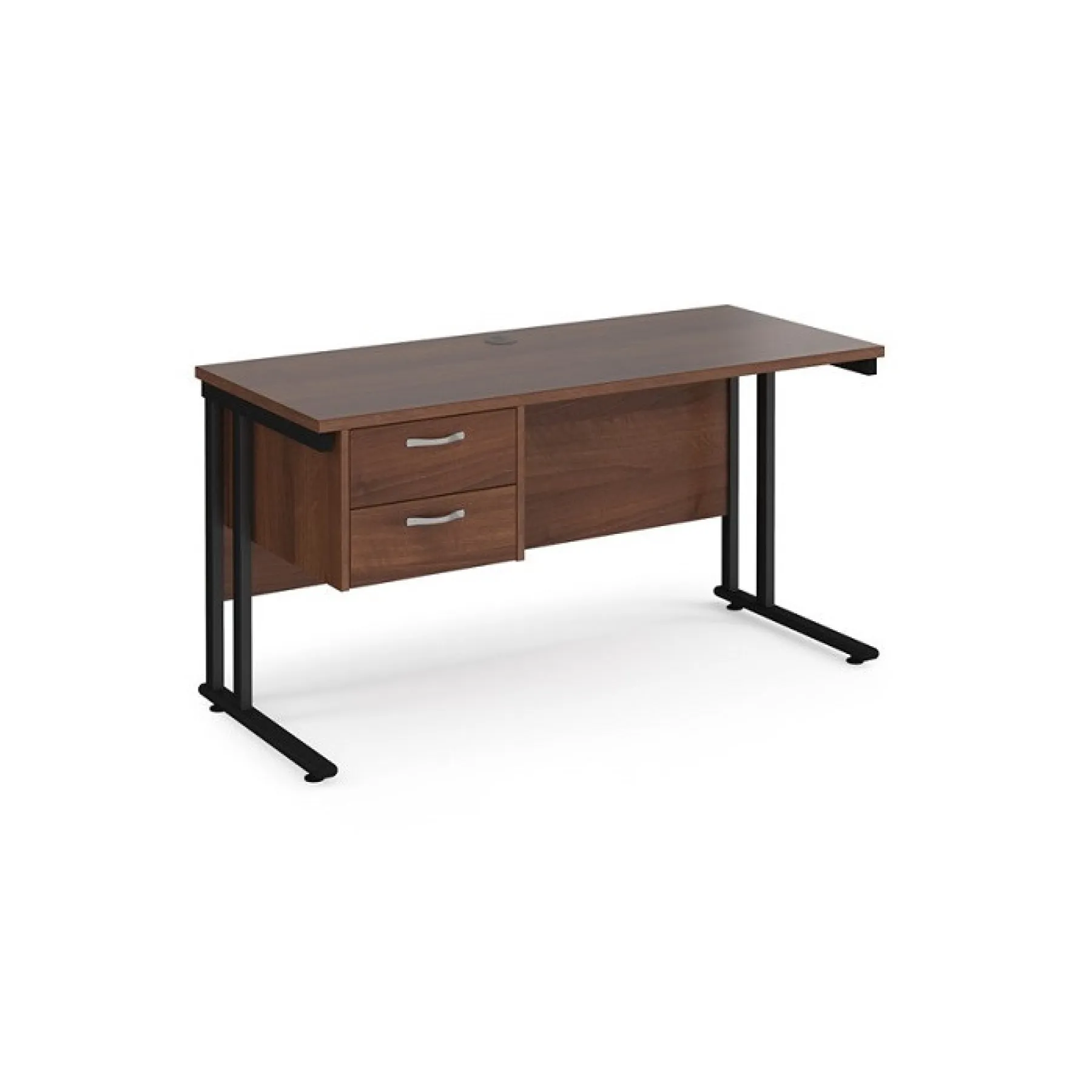 LOF Direct Maestro 25 Shallow Desk With Drawers Walnut