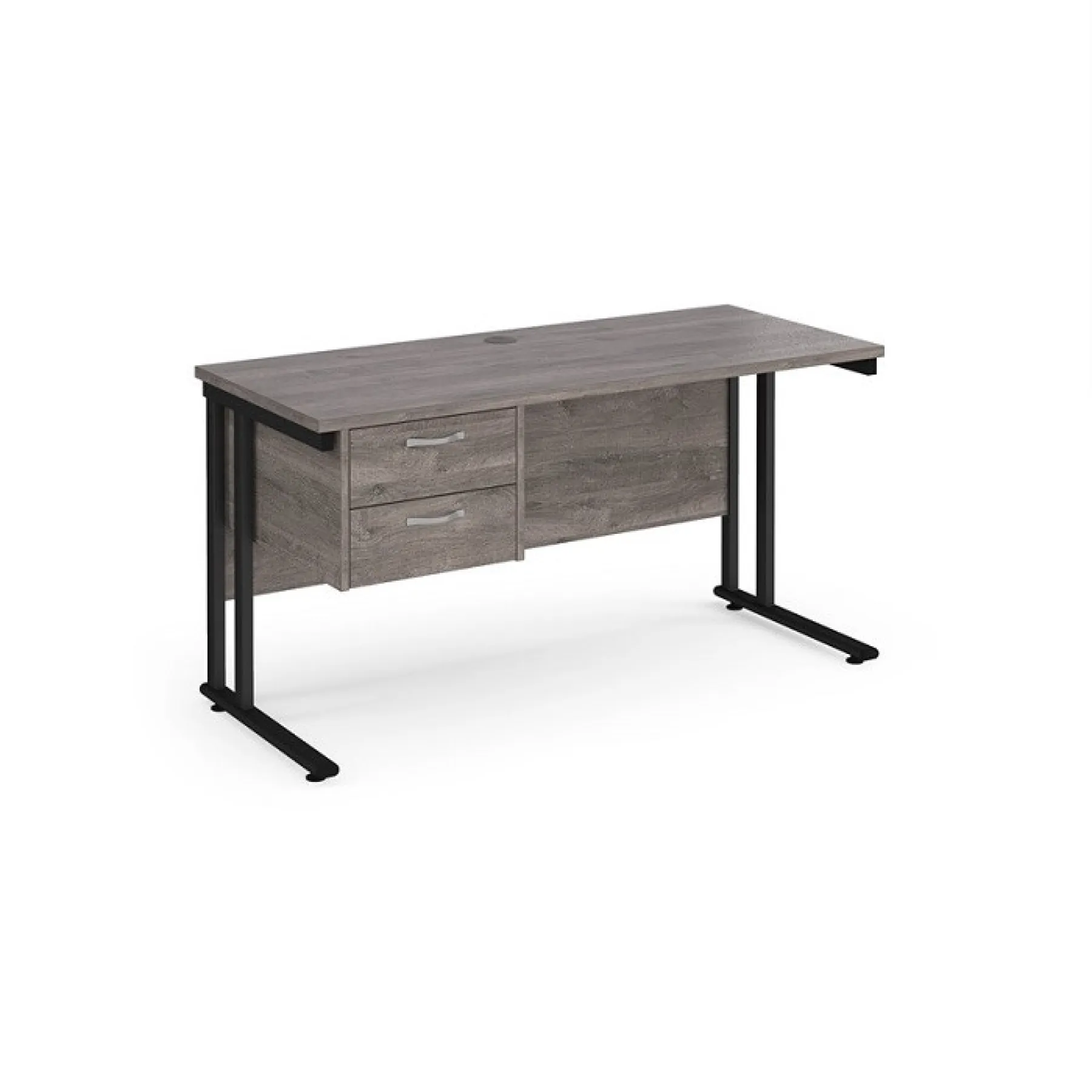 LOF Direct Maestro 25 Shallow Desk With Drawers Grey Oak