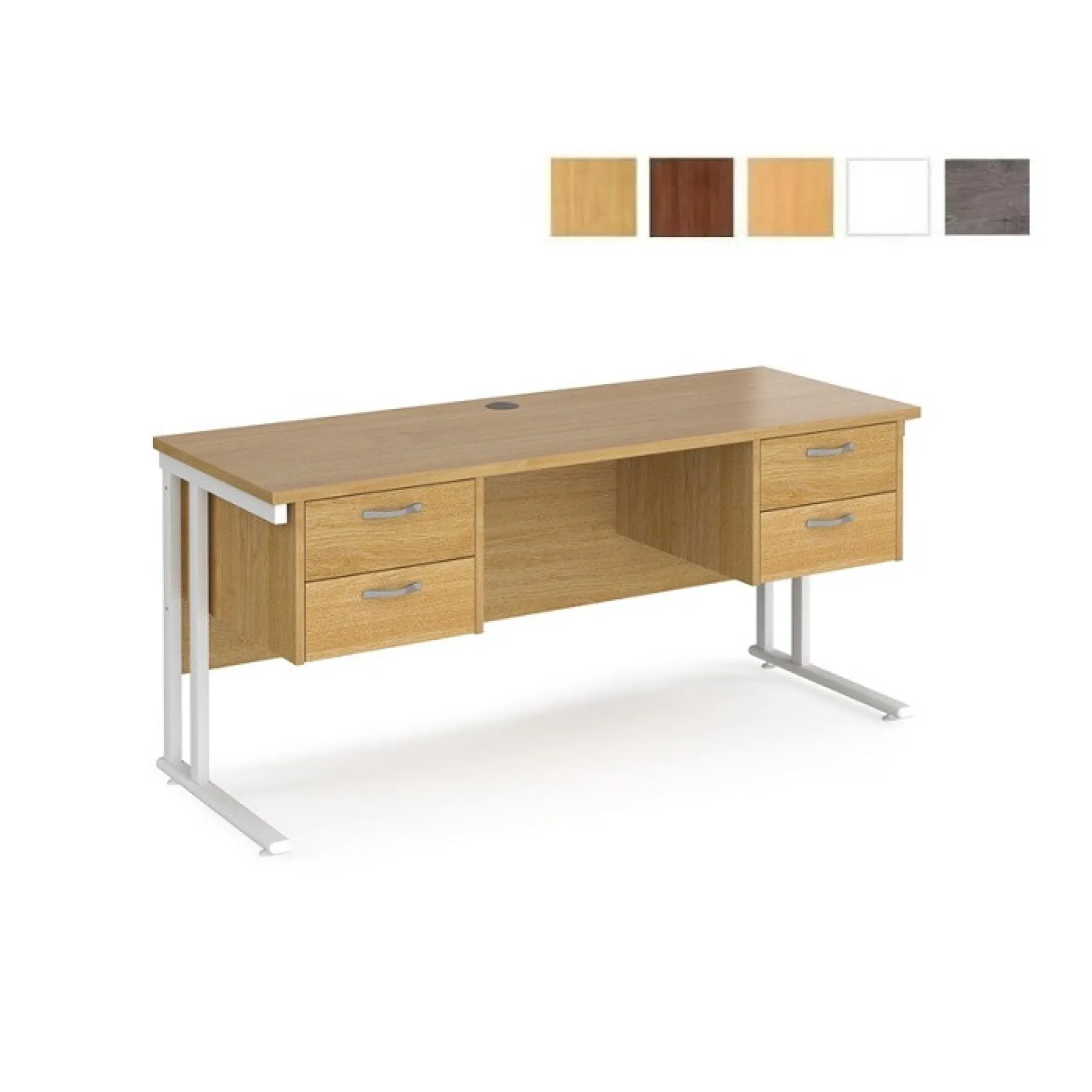 LOF Direct Maestro 25 Shallow Desk With 2x Drawers Finishes