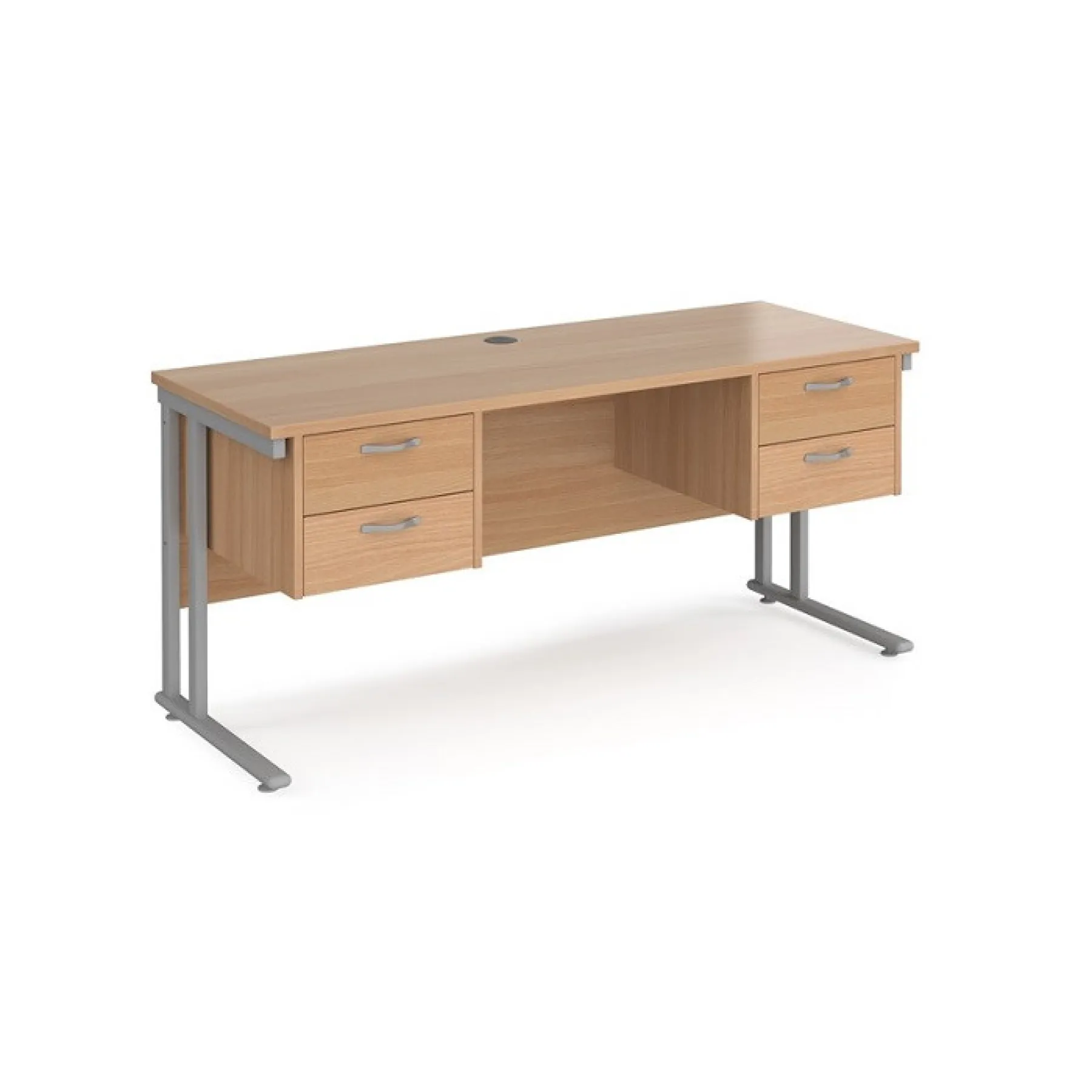 LOF Direct Maestro 25 Shallow Desk With 2x Drawers Beech