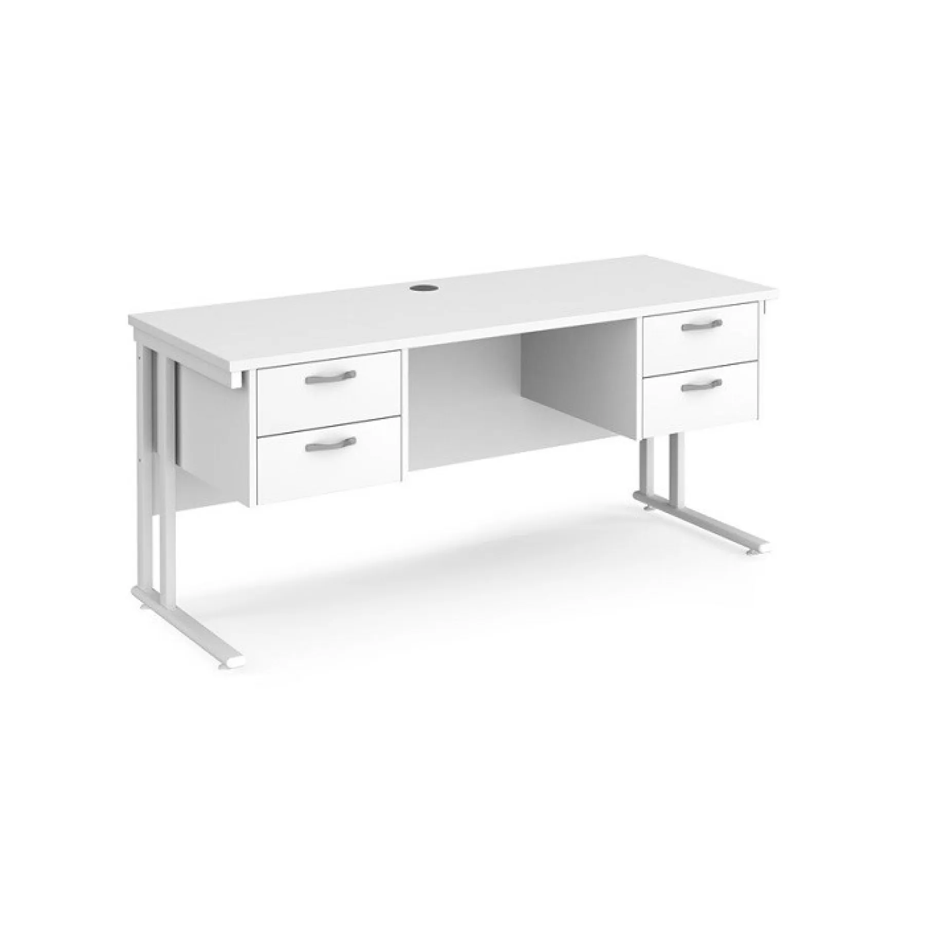 LOF Direct Maestro 25 Shallow Desk With 2x Drawers White