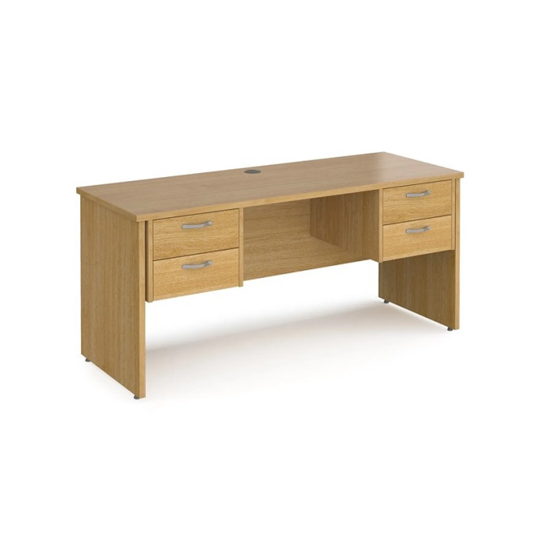 LOF Direct Maestro 25 Desk With Panel Ends Peds Oak