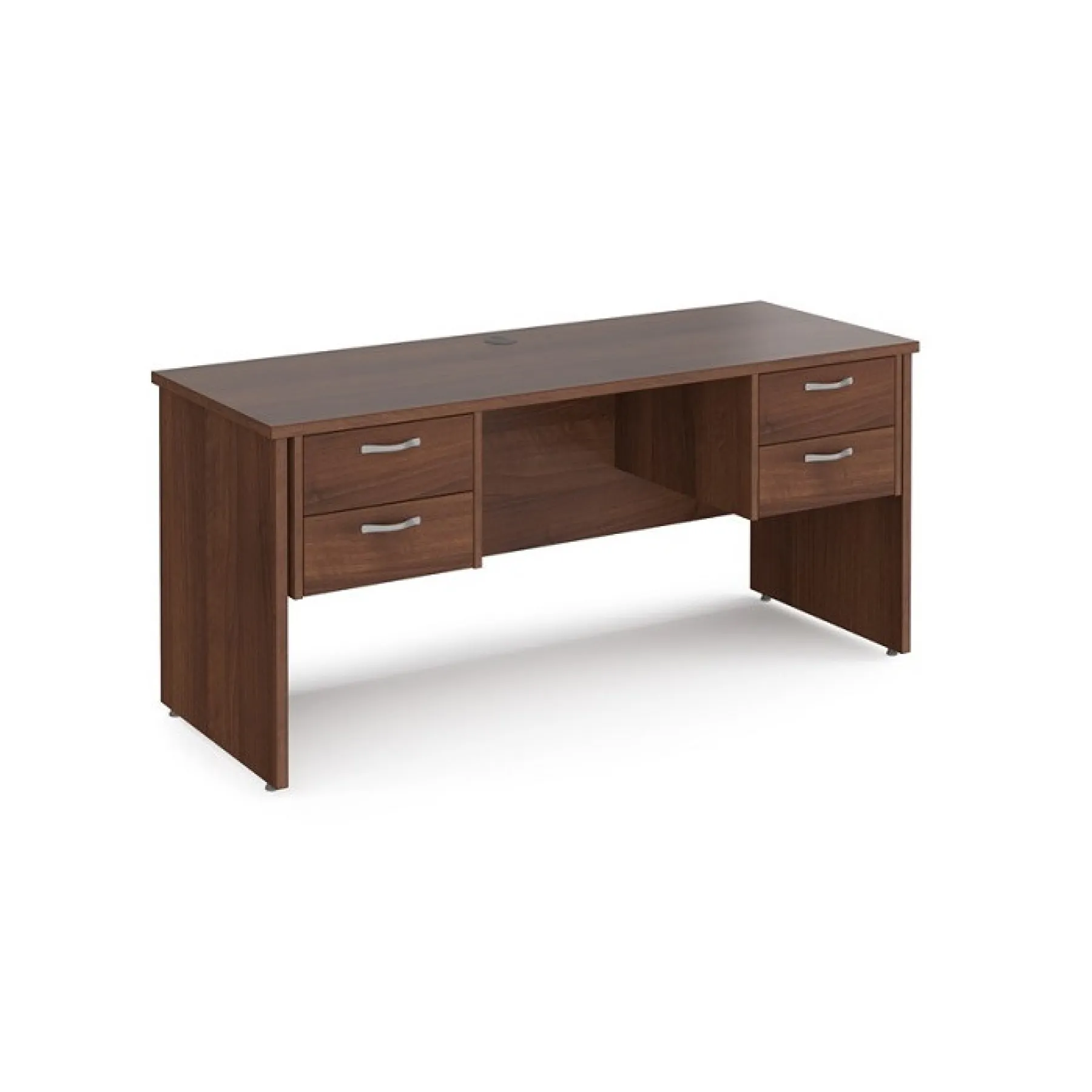 LOF Direct Maestro 25 Desk With Panel Ends Peds Walnut