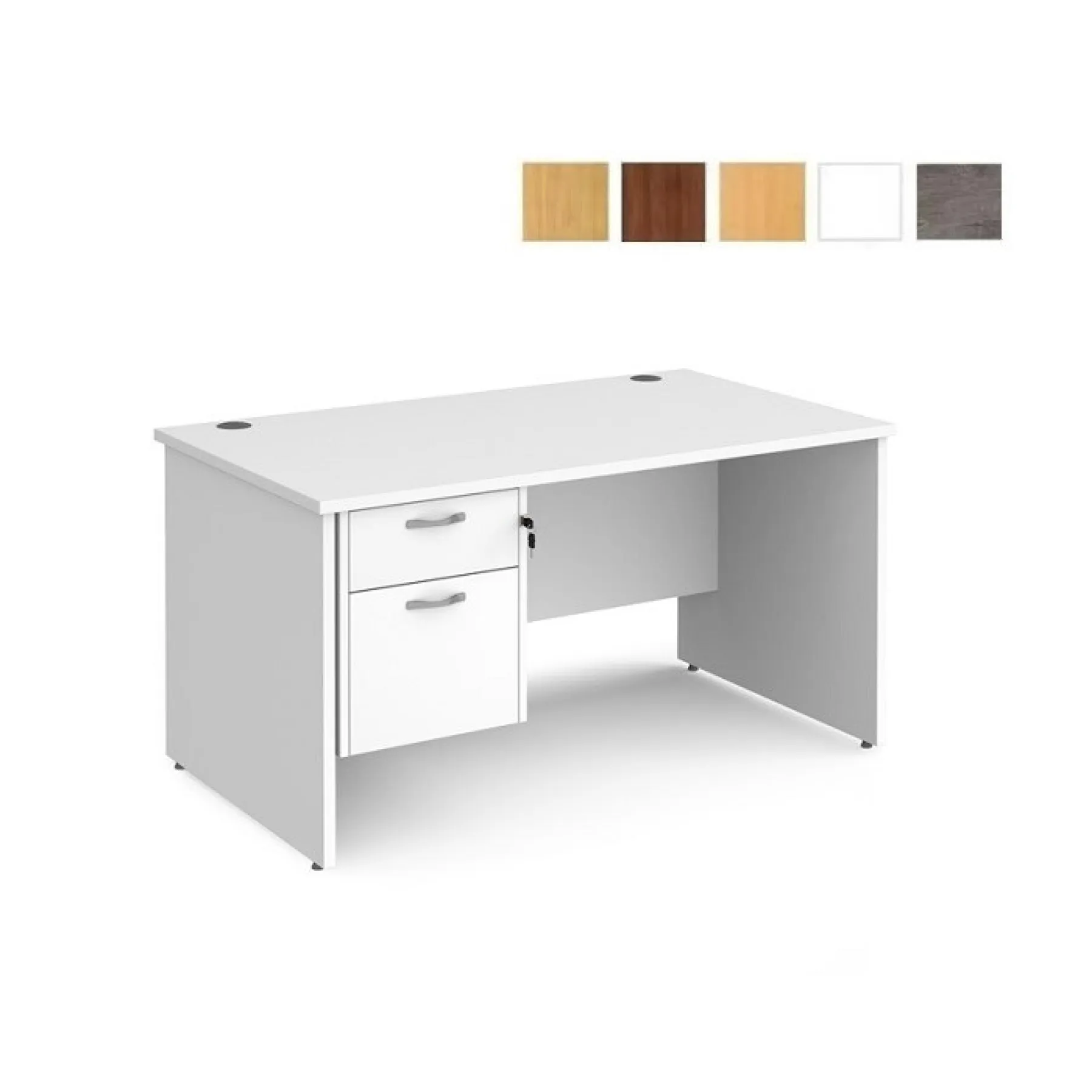 LOF Direct Maestro 25 Desk With Panel Ends 2 Drawer Ped FIN