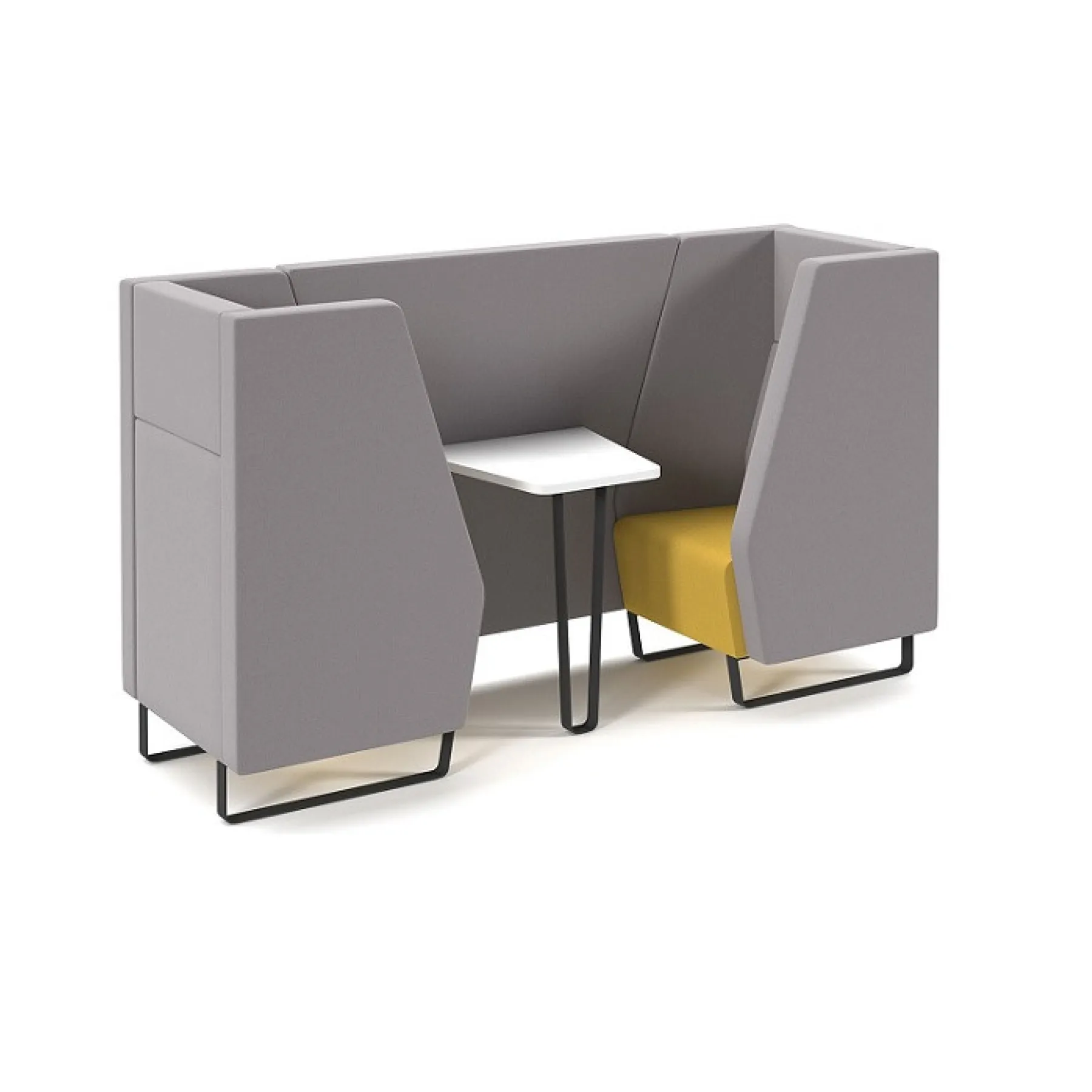 LOF Direct Encore Meeting Booth 2 seat Metal Frame grey