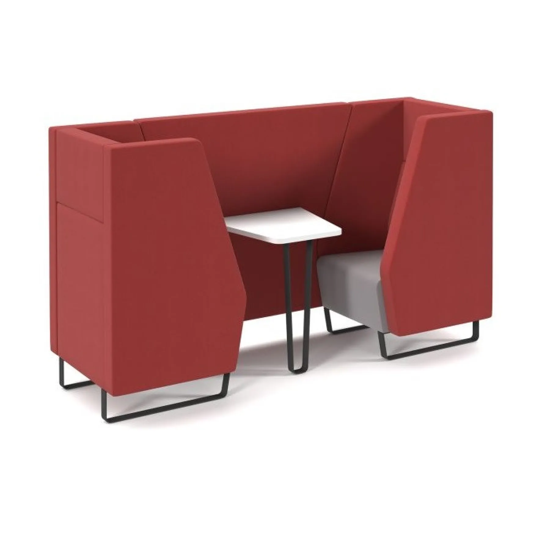 LOF Direct Encore Meeting Booth 2 seat Metal Frame Red