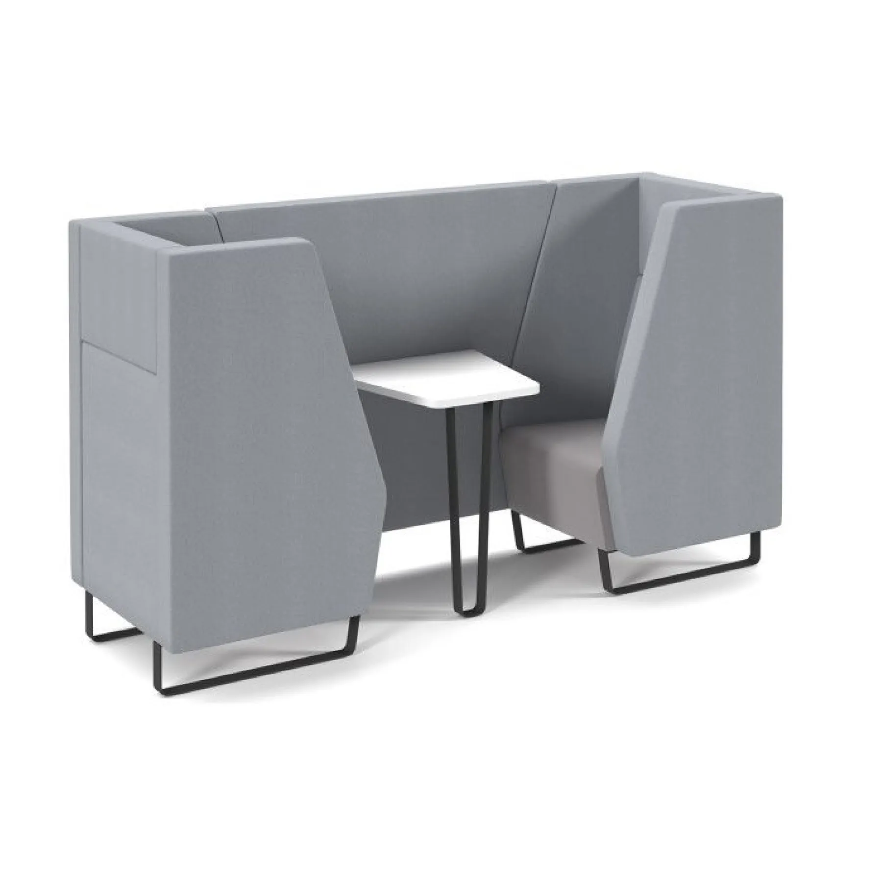 LOF Direct Encore Meeting Booth 2 seat Metal Frame Grey2