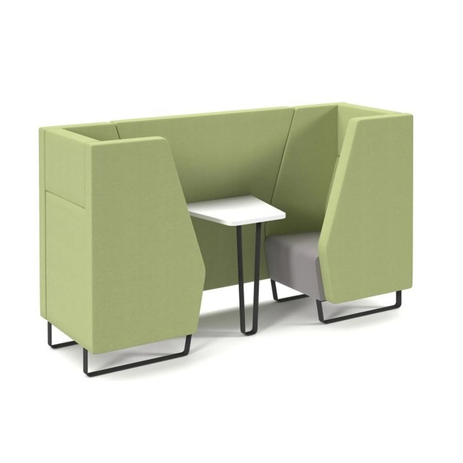 LOF Direct Encore Meeting Booth 2 seat Metal Frame Green2