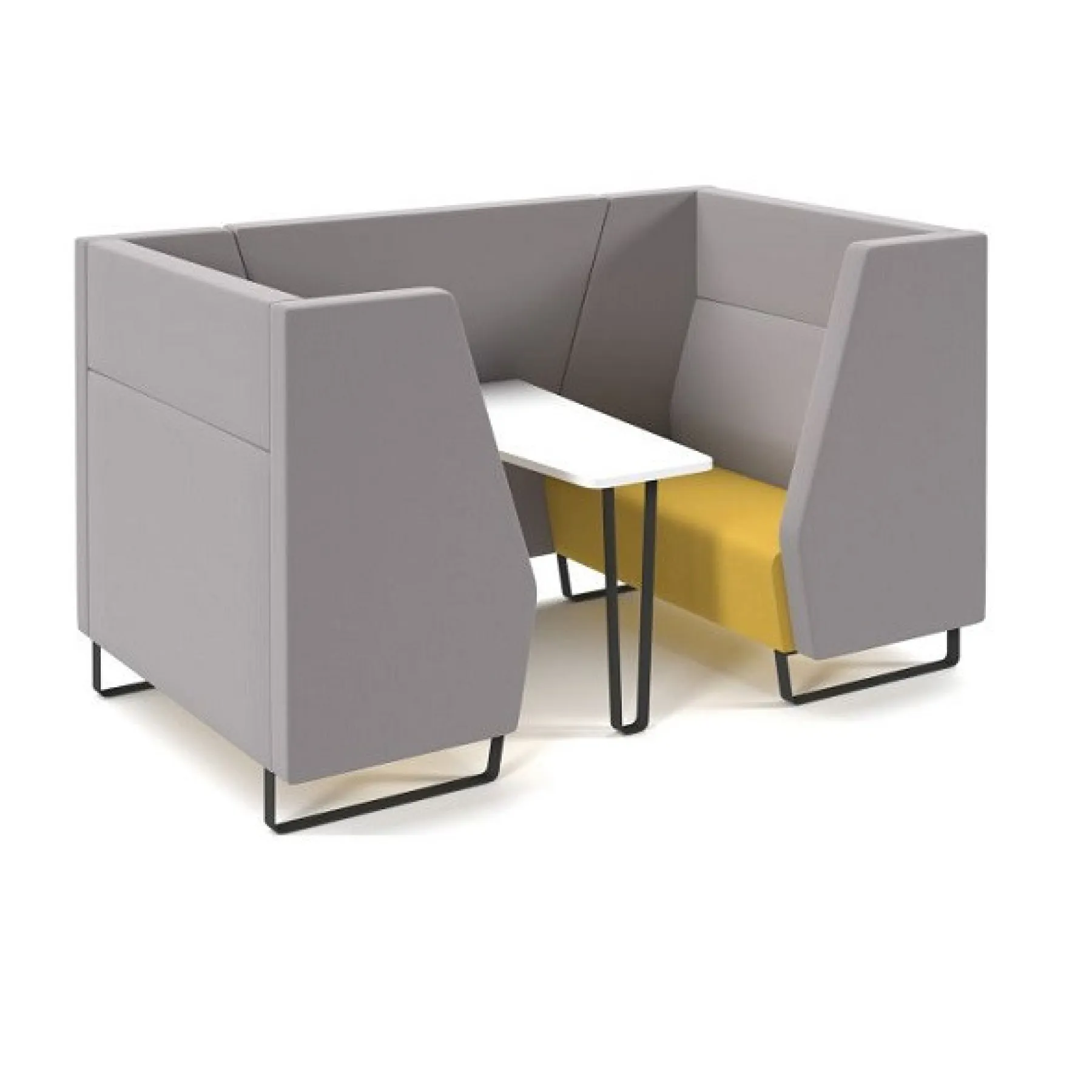 LOF Direct Encore Meeting Booth 4 seat Metal Frame Yellow