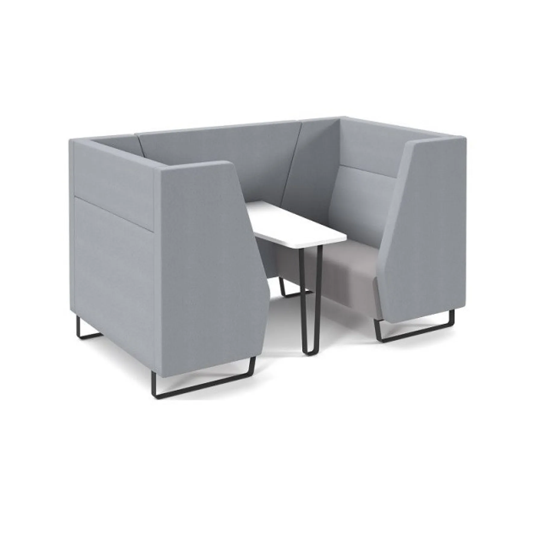 LOF Direct Encore Meeting Booth 4 seat Metal Frame Light Grey2