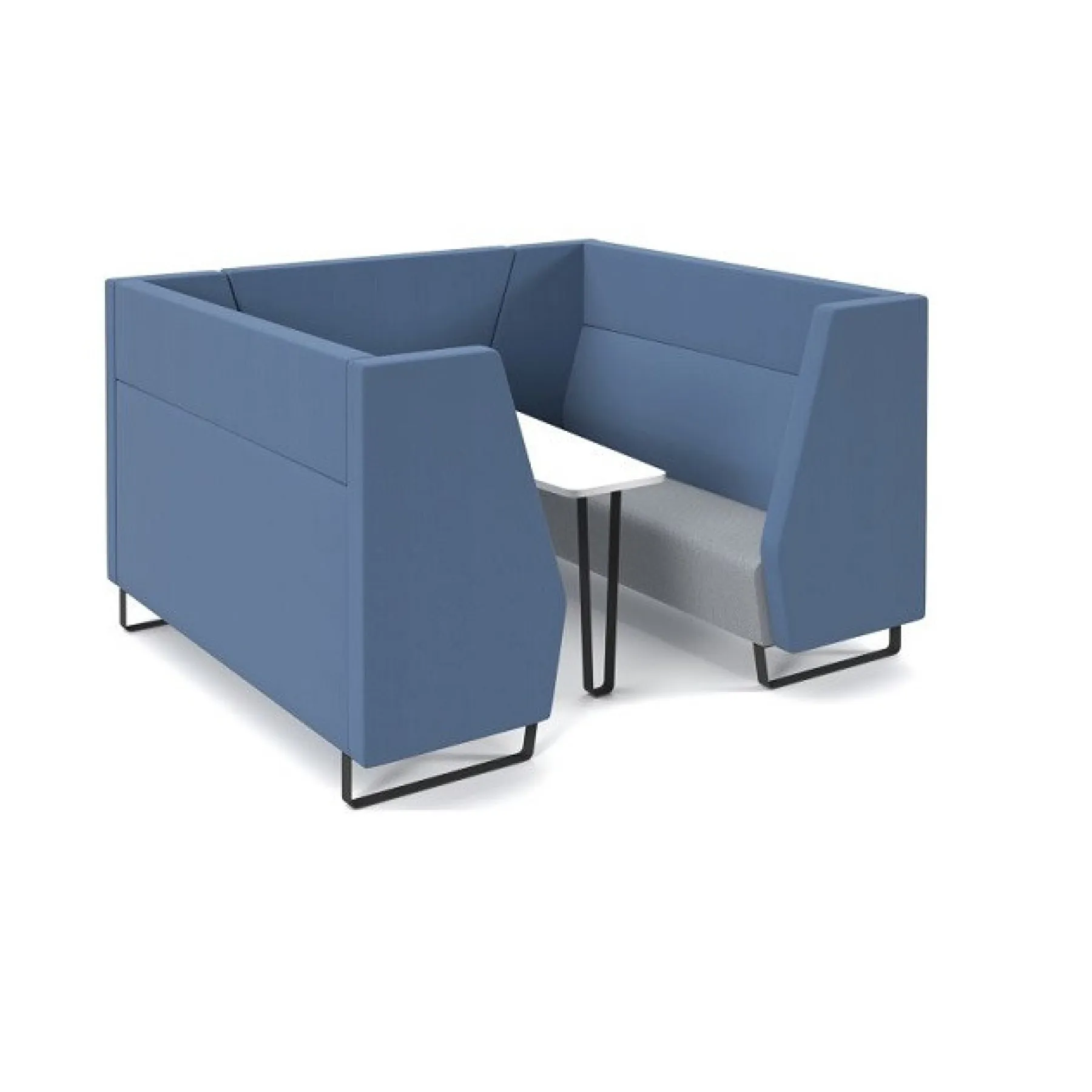 LOF Direct Encore Meeting Booth 6 seat Metal Frame Blue