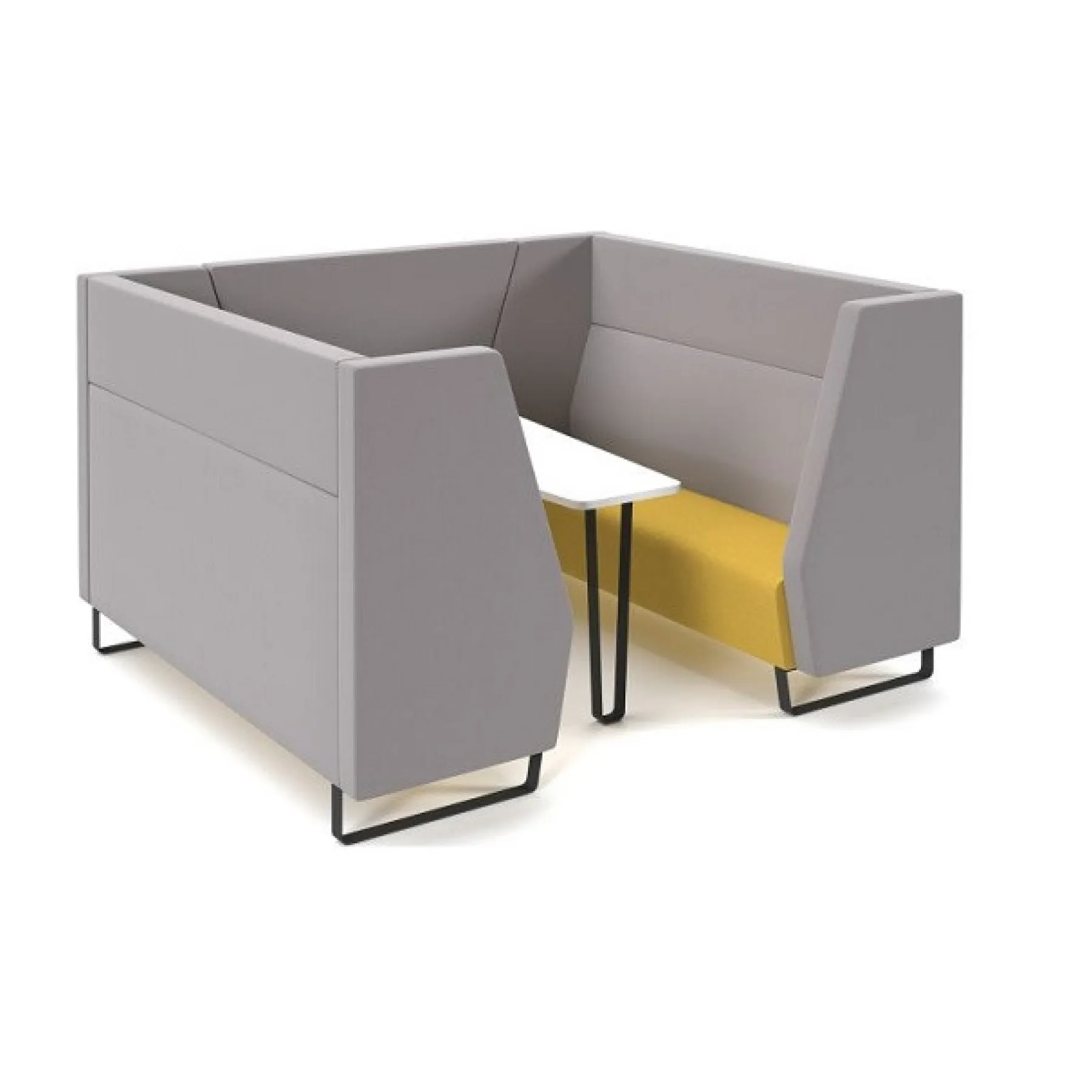 LOF Direct Encore Meeting Booth 6 seat Metal Frame Yellow