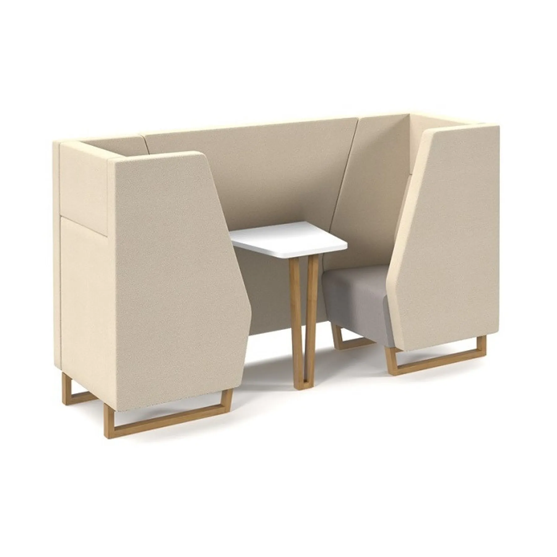 LOF Direct Dams Encore 2 Seat Meeting Pod Wooden Legs ENC POD02 WF Cream