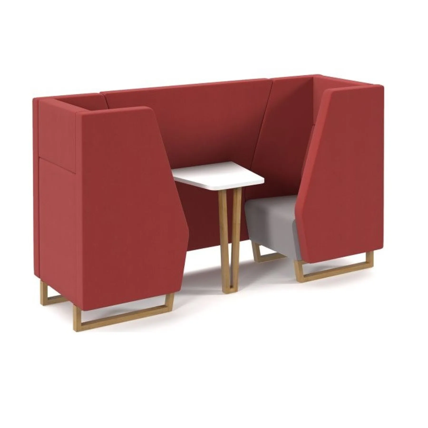 LOF Direct Dams Encore 2 Seat Meeting Pod Wooden Legs ENC POD02 WF Red Grey