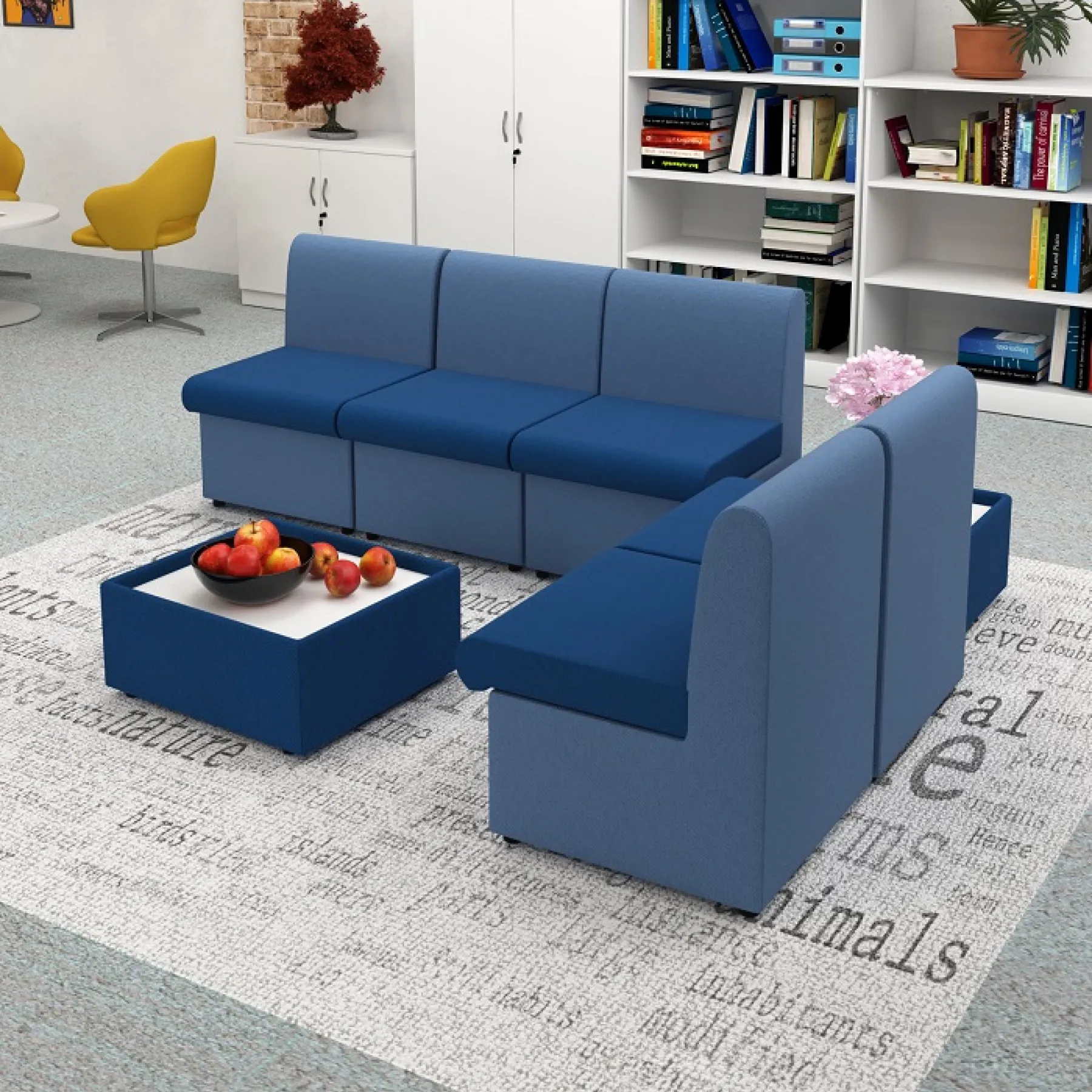 LOF Direct Dams Alto Stocked Modular Seating Blue Set up