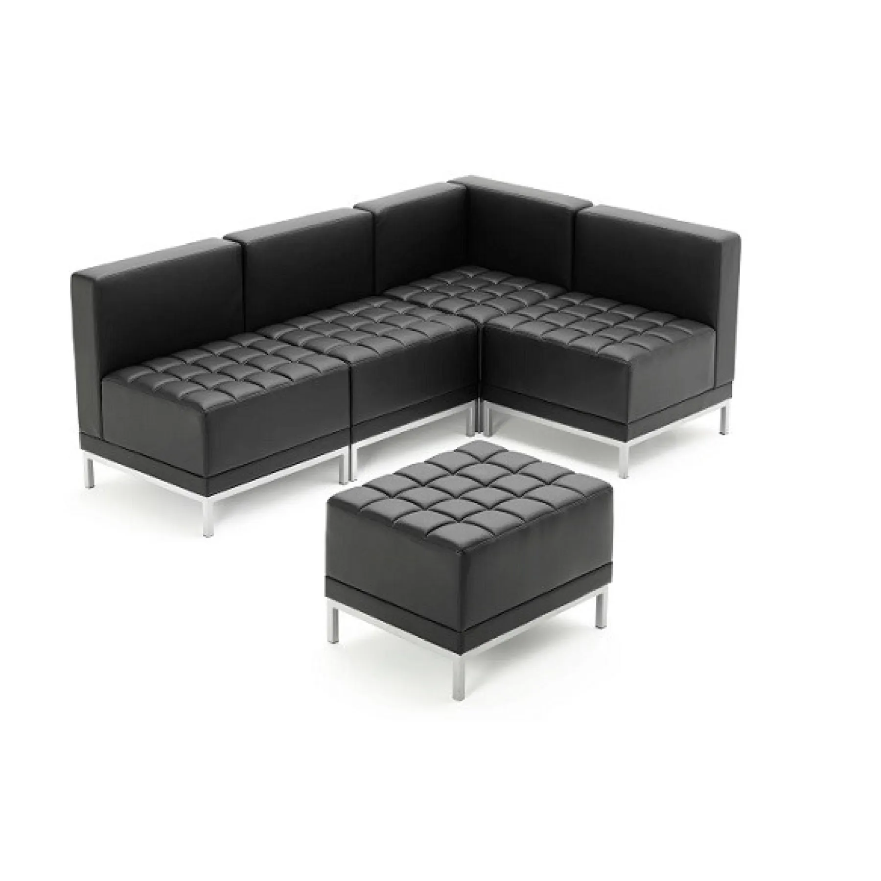 LOF Direct Dynamic Infinity Black Leather Modular Seating